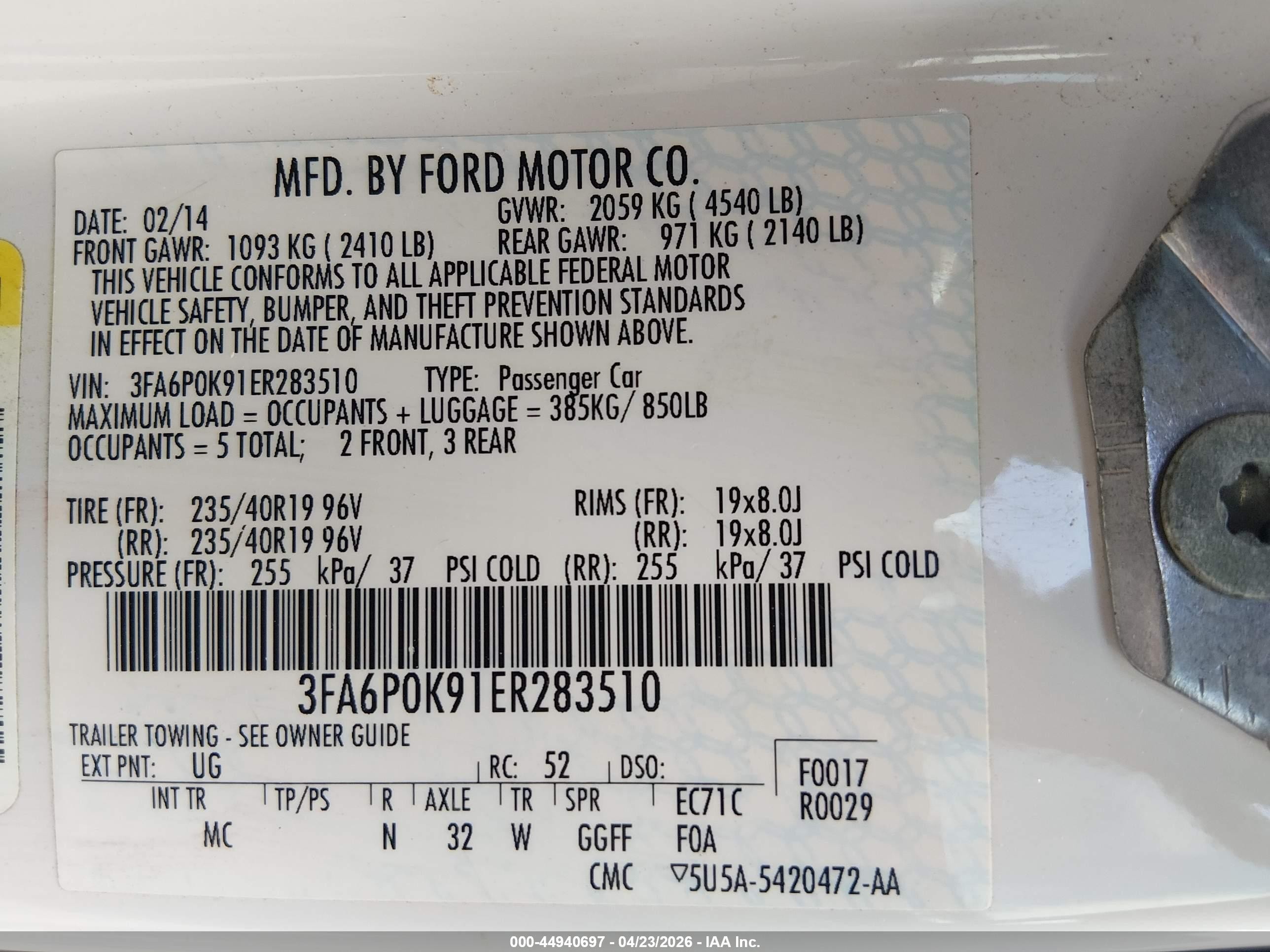 2014 Ford Fusion Titanium Белый vin: 3FA6P0K91ER283510
