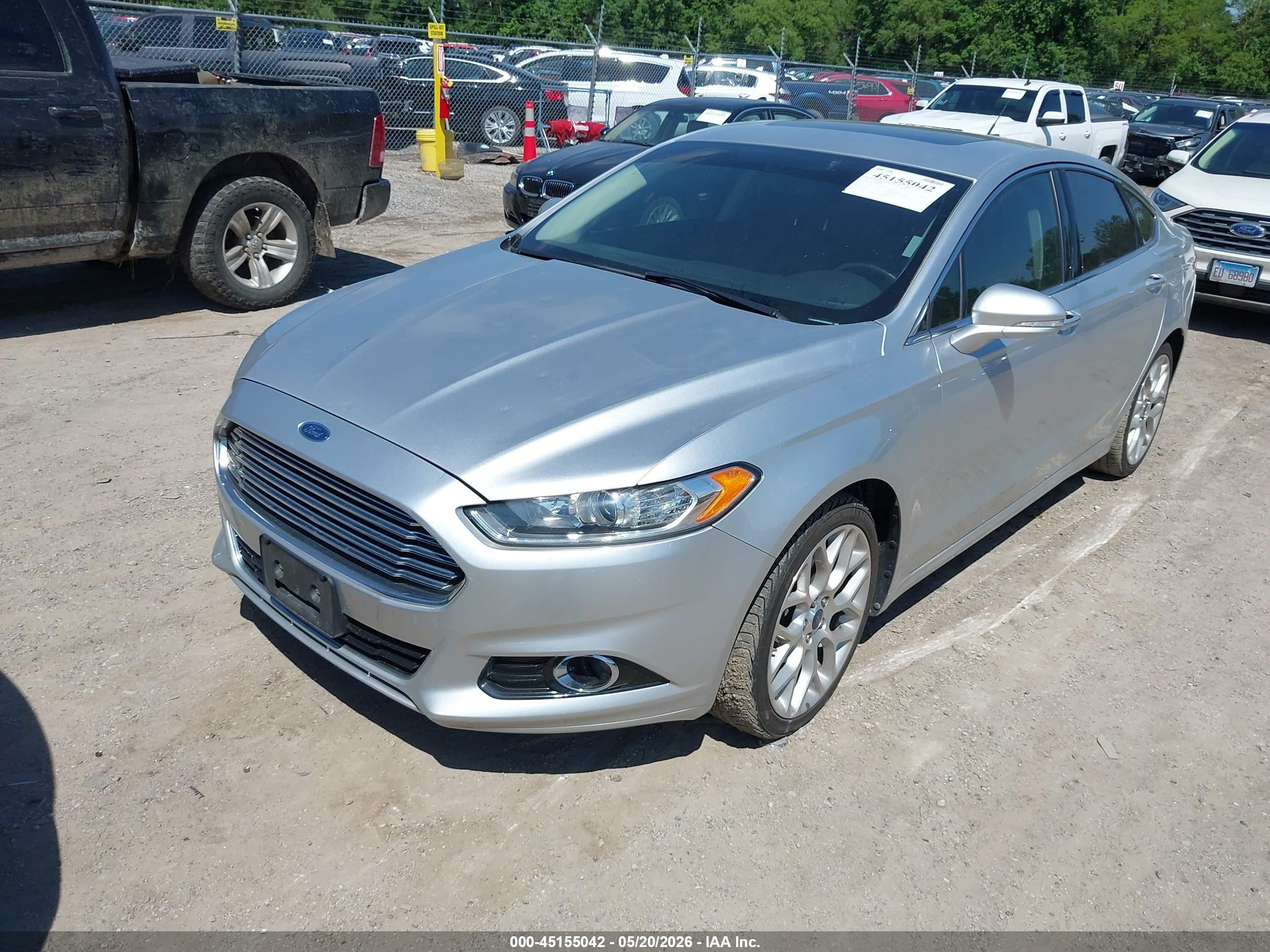 2014 Ford Fusion Titanium Silver vin: 3FA6P0K91ER283572