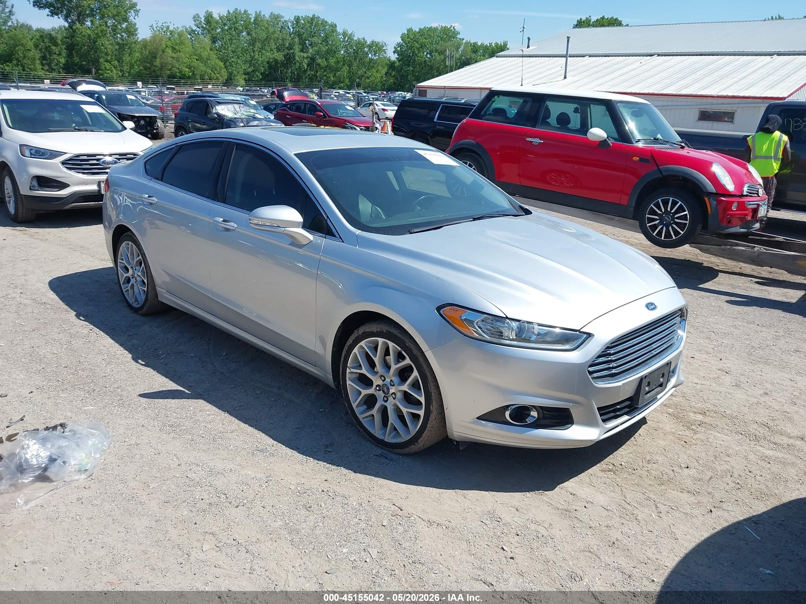 2014 Ford Fusion Titanium Silver vin: 3FA6P0K91ER283572