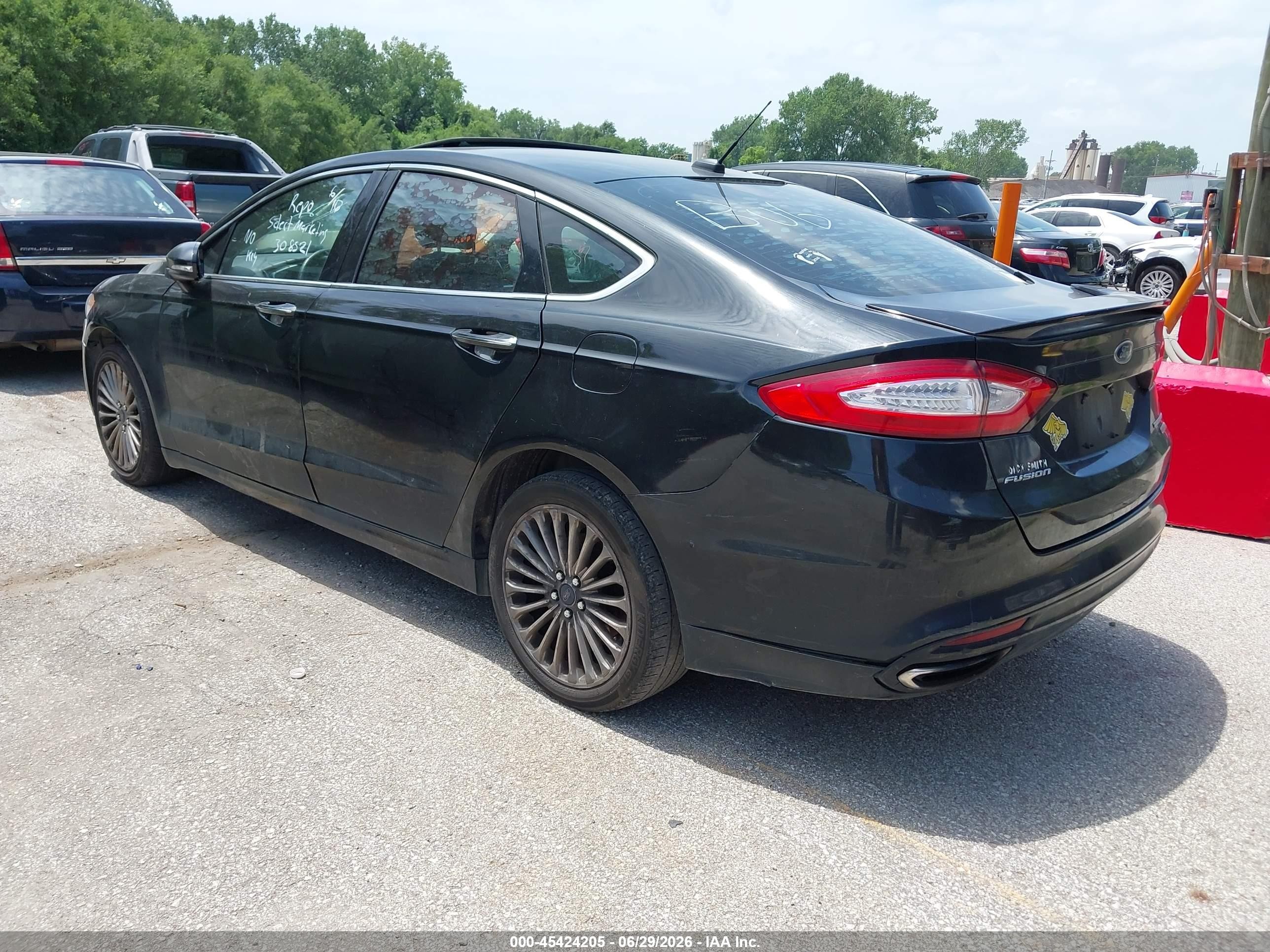 2014 Ford Fusion Titanium Черный vin: 3FA6P0K91ER308521