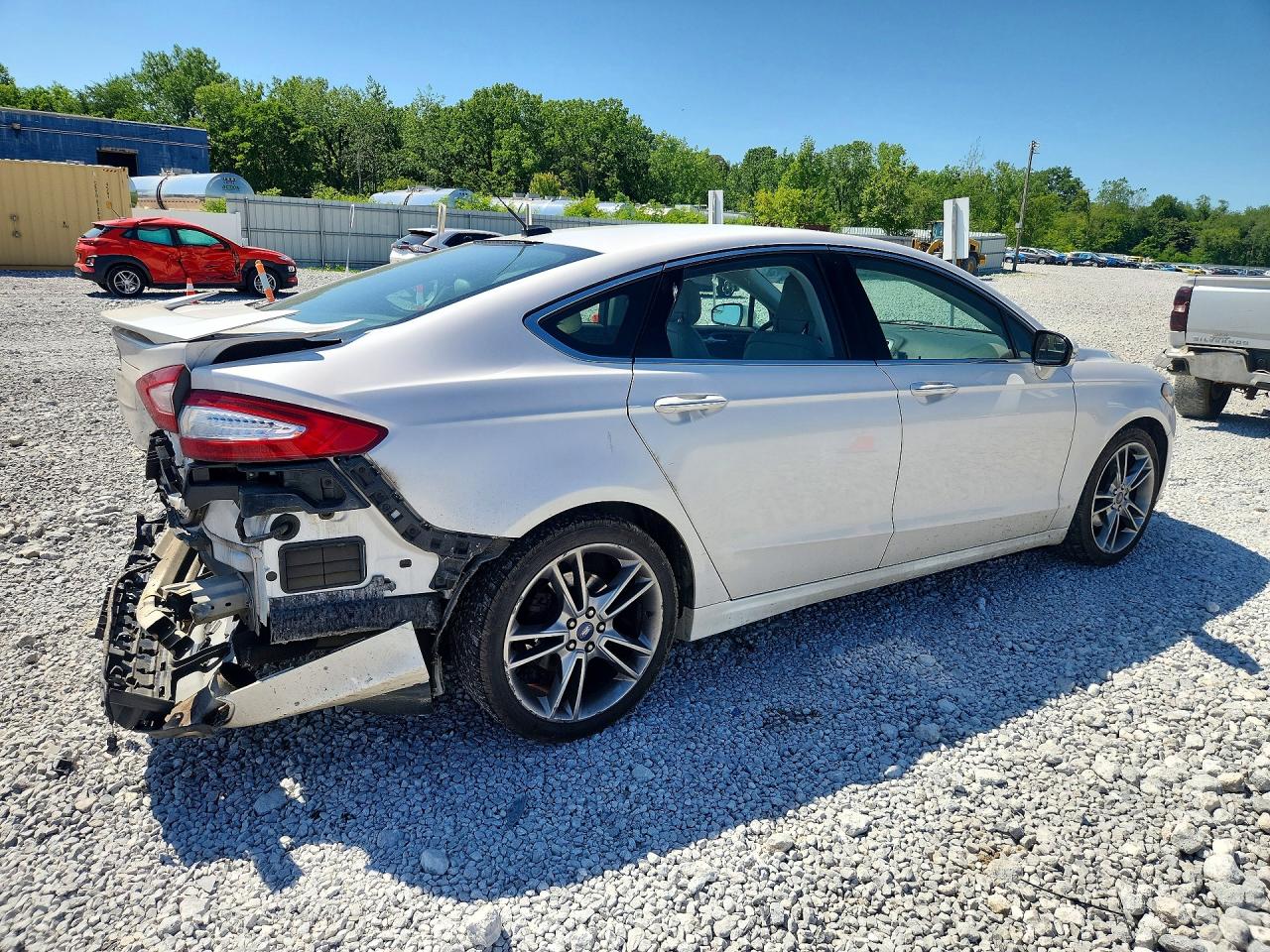 2015 Ford Fusion Titanium White vin: 3FA6P0K91FR101242