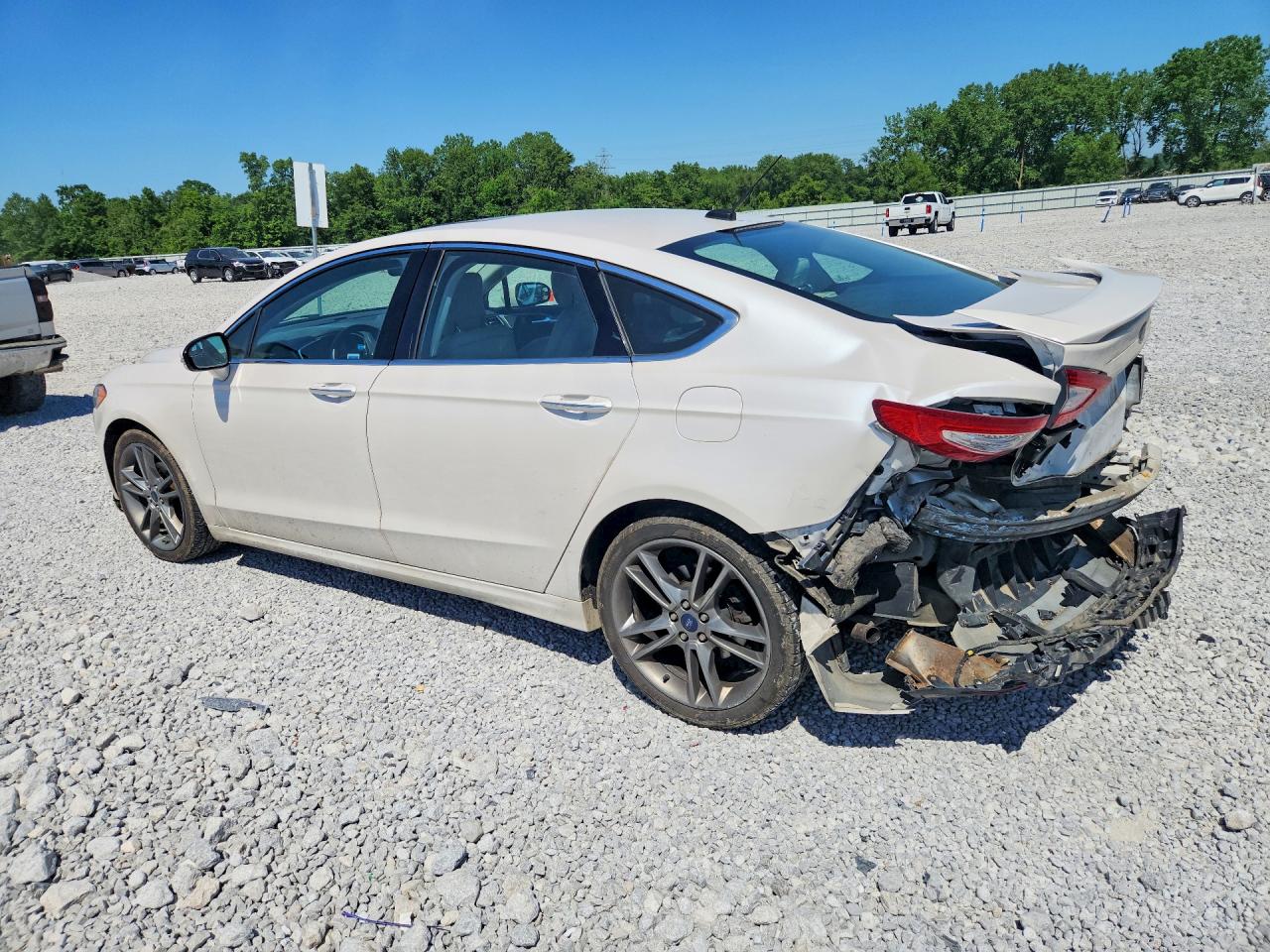 2015 Ford Fusion Titanium White vin: 3FA6P0K91FR101242