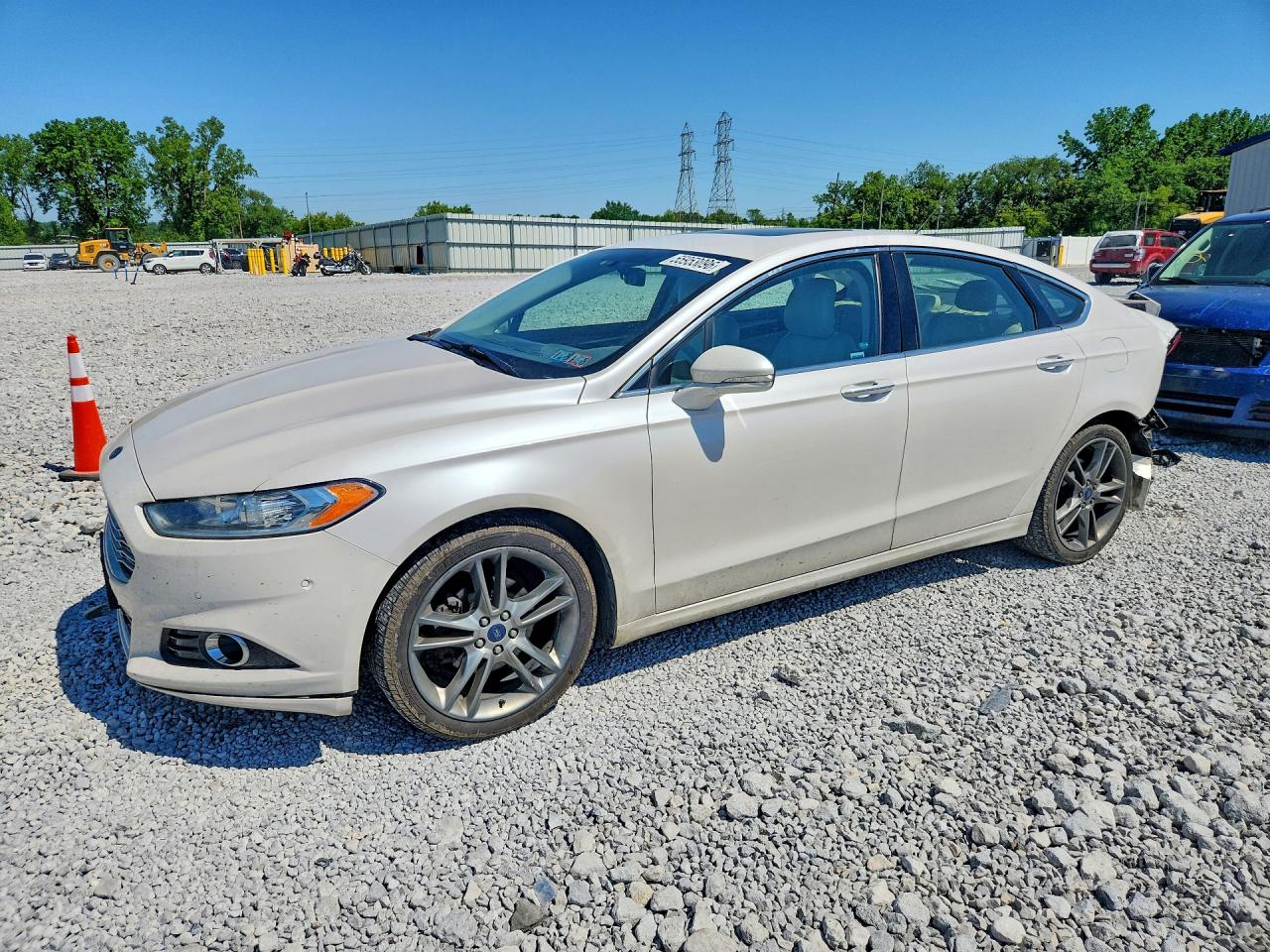 2015 Ford Fusion Titanium White vin: 3FA6P0K91FR101242