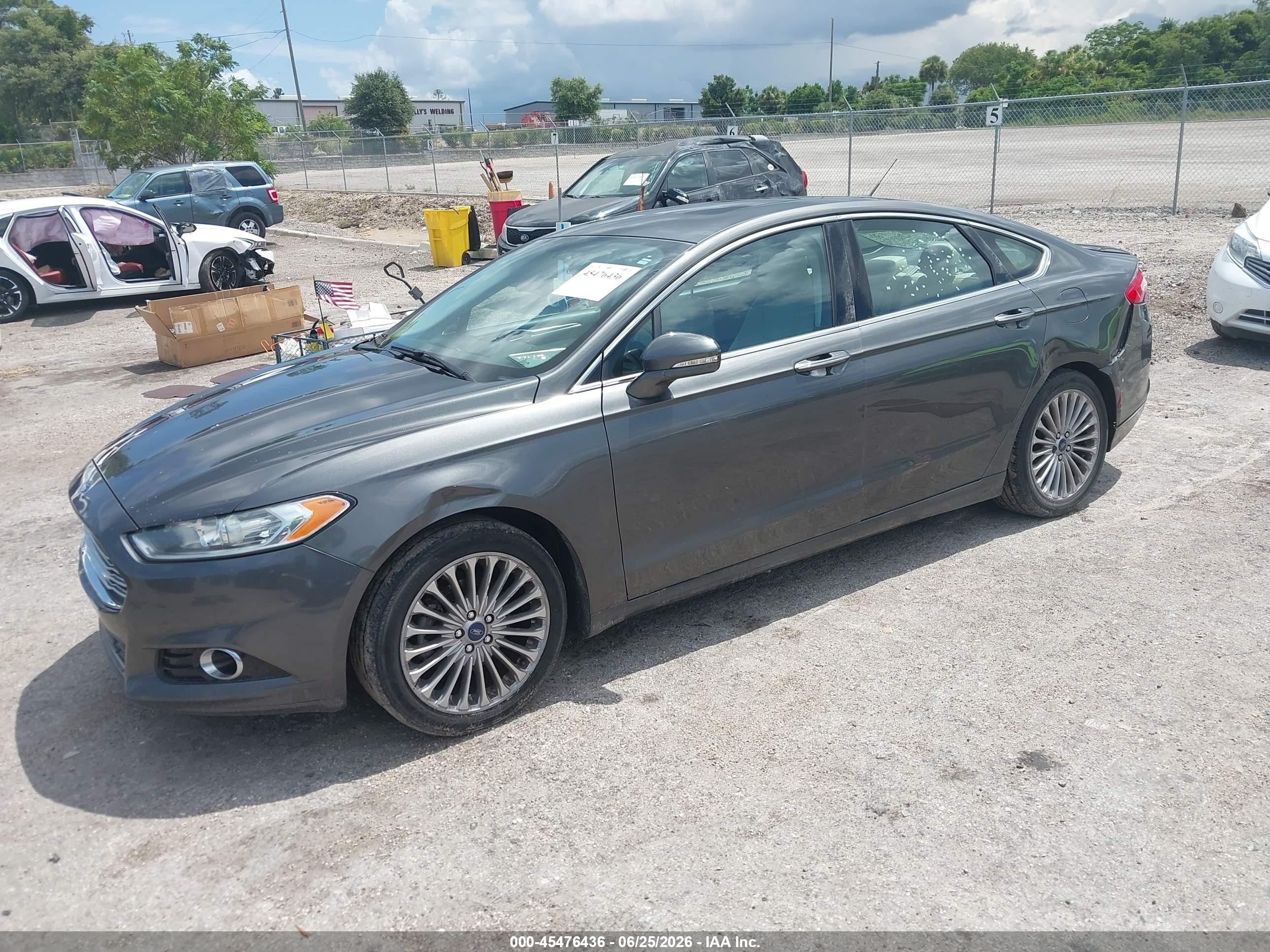 2015 Ford Fusion Titanium Gray vin: 3FA6P0K91FR227486