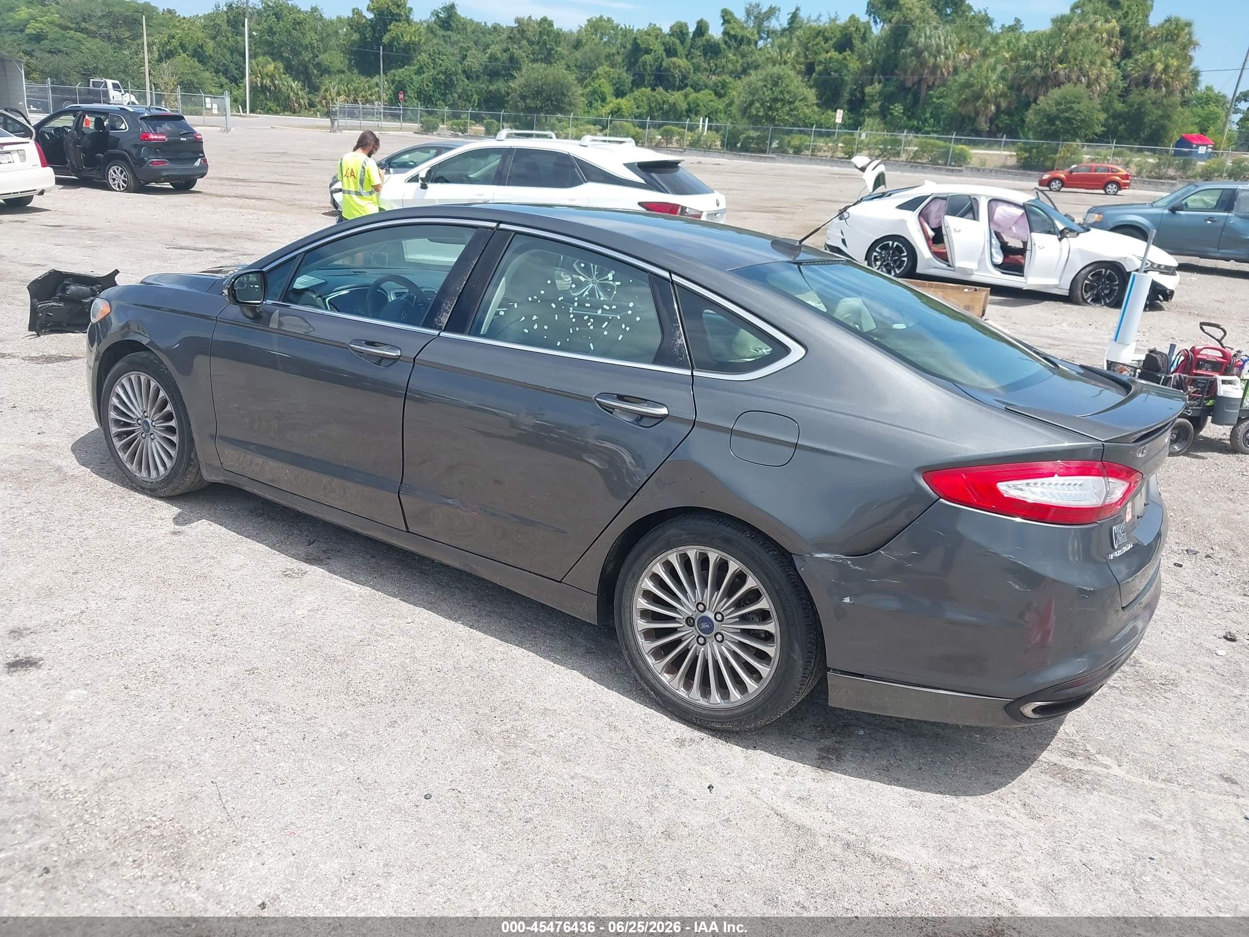 2015 Ford Fusion Titanium Gray vin: 3FA6P0K91FR227486