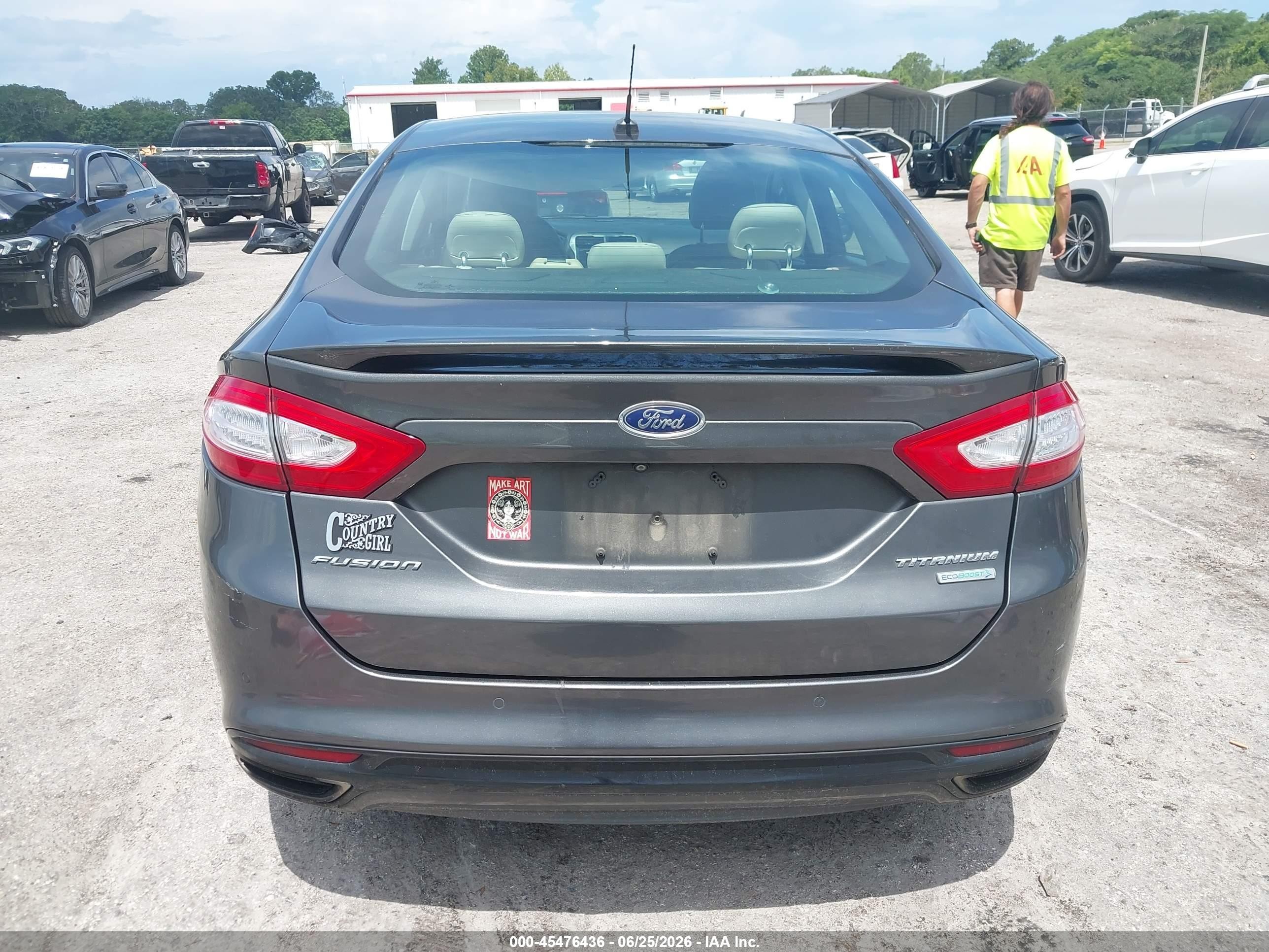 2015 Ford Fusion Titanium Gray vin: 3FA6P0K91FR227486