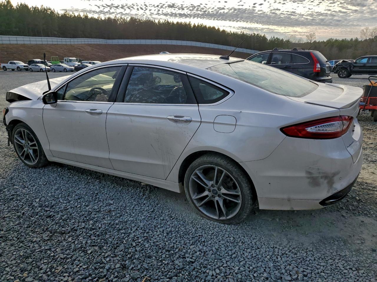 2015 Ford Fusion Titanium White vin: 3FA6P0K91FR273741