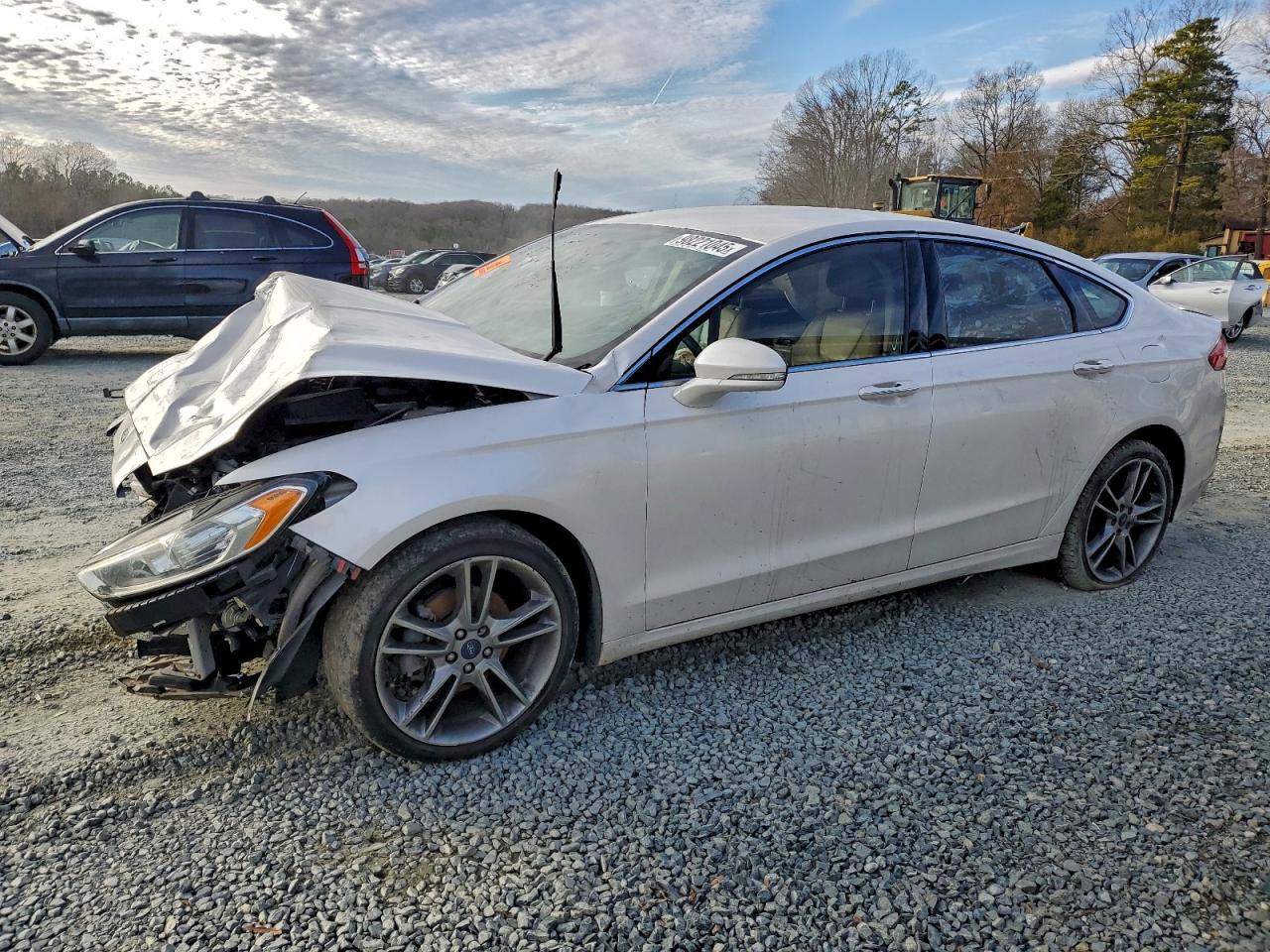 2015 Ford Fusion Titanium White vin: 3FA6P0K91FR273741