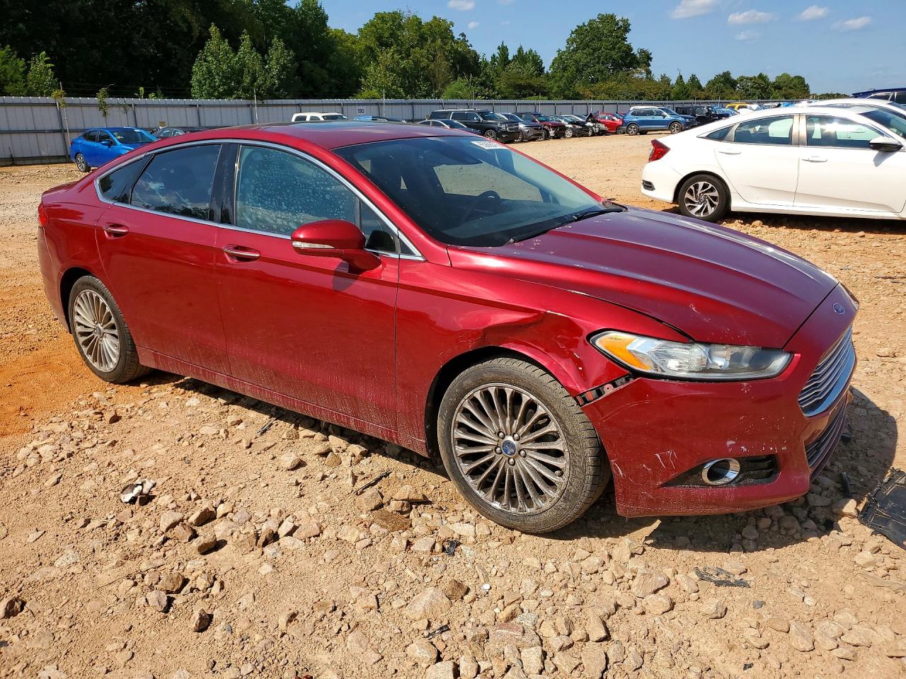2013 Ford Fusion Titanium Красный vin: 3FA6P0K92DR188422