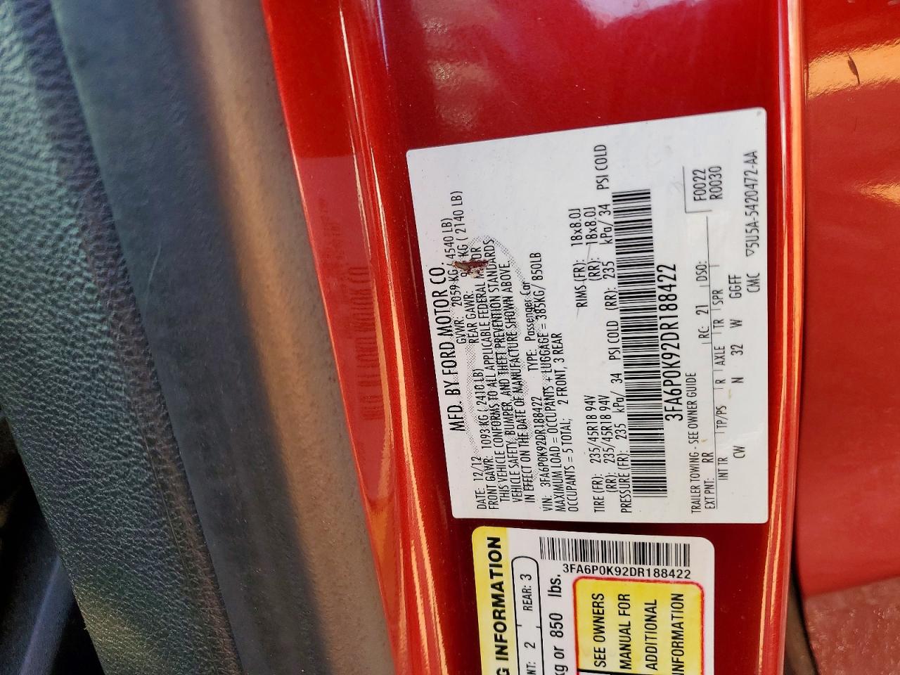 2013 Ford Fusion Titanium Красный vin: 3FA6P0K92DR188422