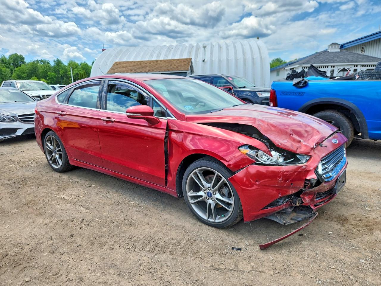 2013 Ford Fusion Titanium Red vin: 3FA6P0K92DR335094