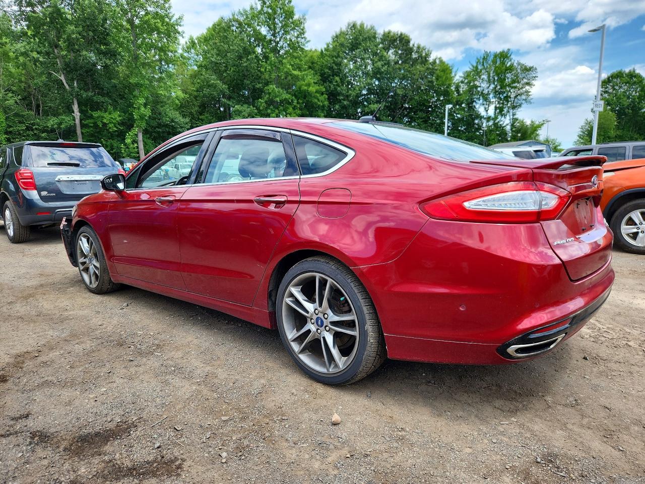 2013 Ford Fusion Titanium Red vin: 3FA6P0K92DR335094