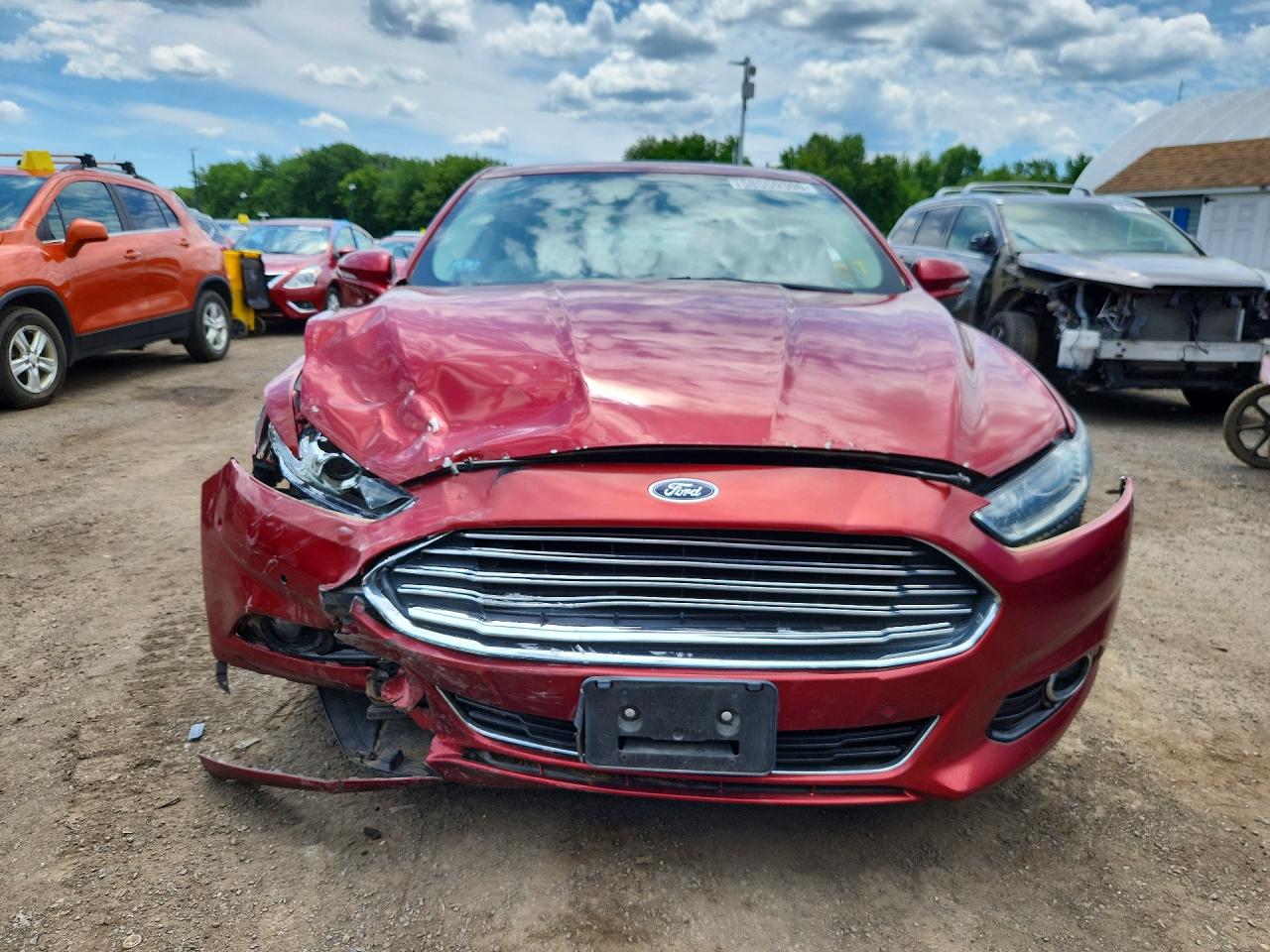 2013 Ford Fusion Titanium Red vin: 3FA6P0K92DR335094