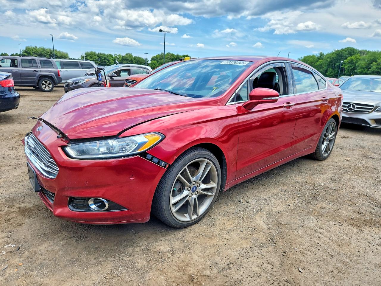 2013 Ford Fusion Titanium Red vin: 3FA6P0K92DR335094