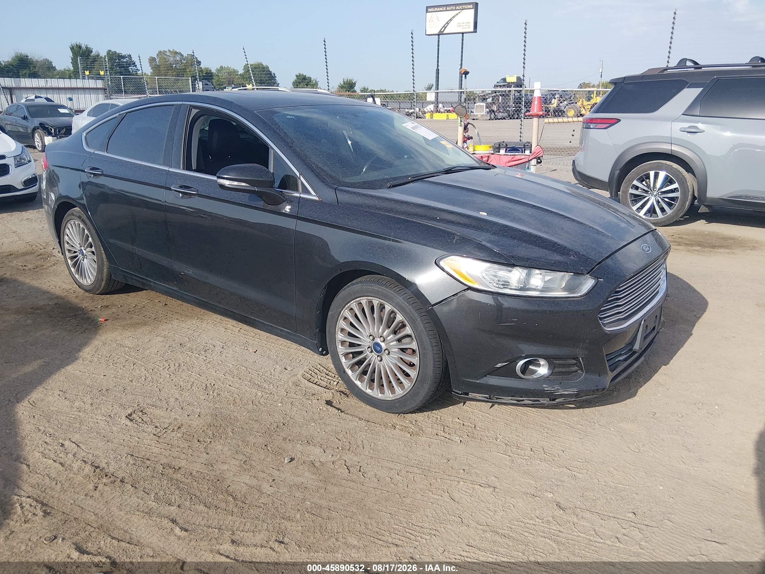2013 Ford Fusion Titanium Черный vin: 3FA6P0K92DR388183