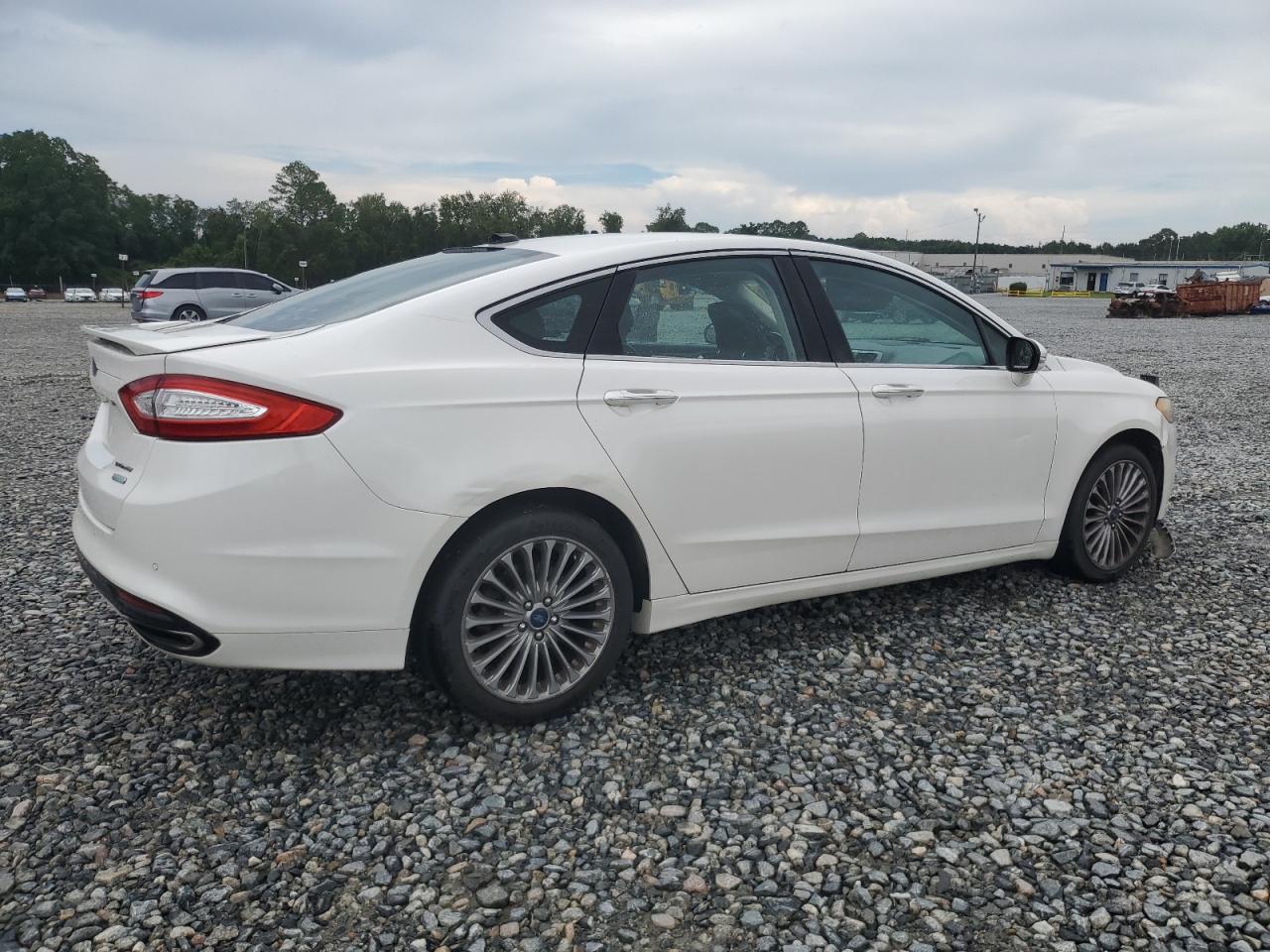 2014 Ford Fusion Titanium White vin: 3FA6P0K92ER118775