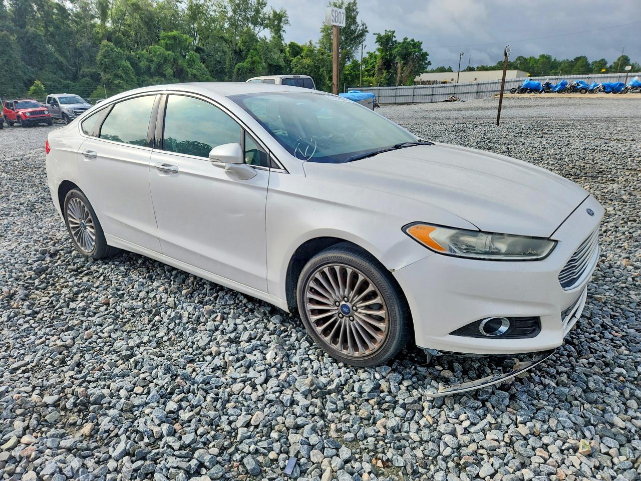 2014 Ford Fusion Titanium White vin: 3FA6P0K92ER118775