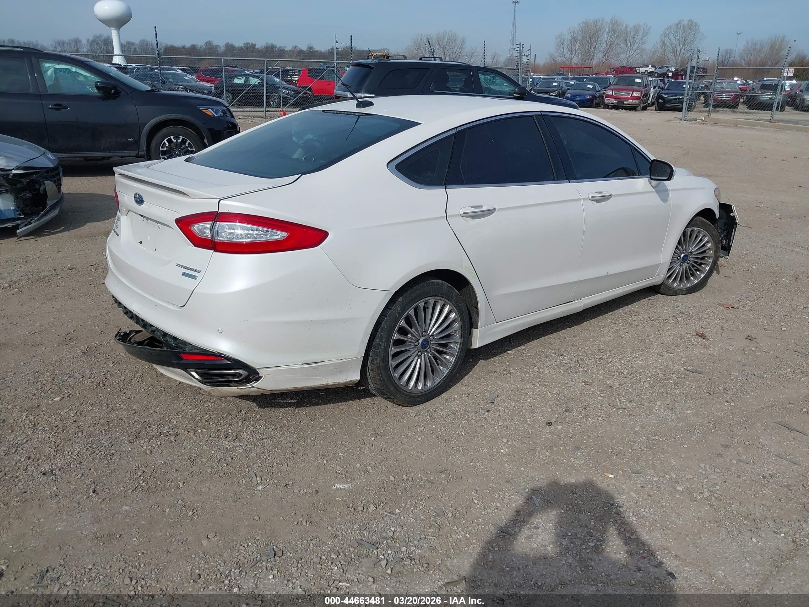 2014 Ford Fusion Titanium White vin: 3FA6P0K92ER153784