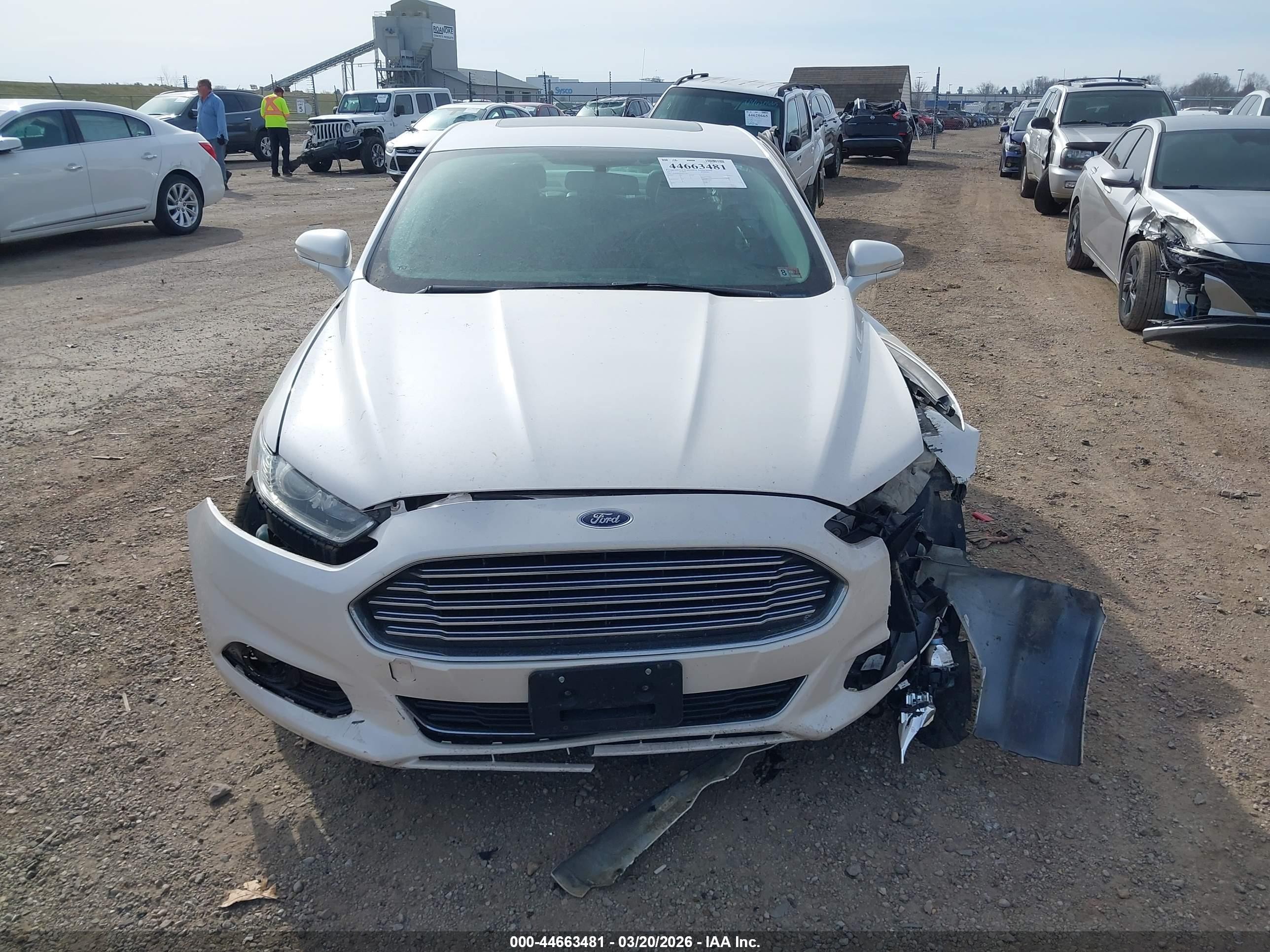 2014 Ford Fusion Titanium White vin: 3FA6P0K92ER153784