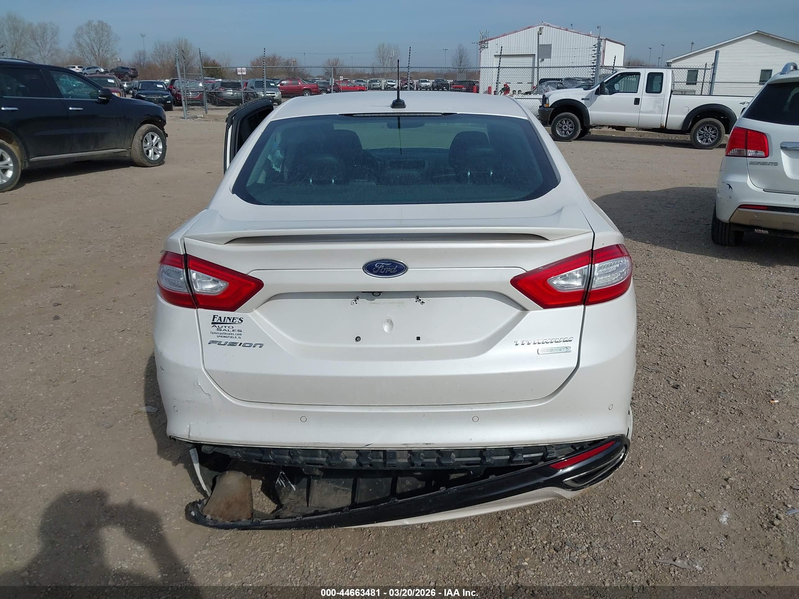2014 Ford Fusion Titanium White vin: 3FA6P0K92ER153784