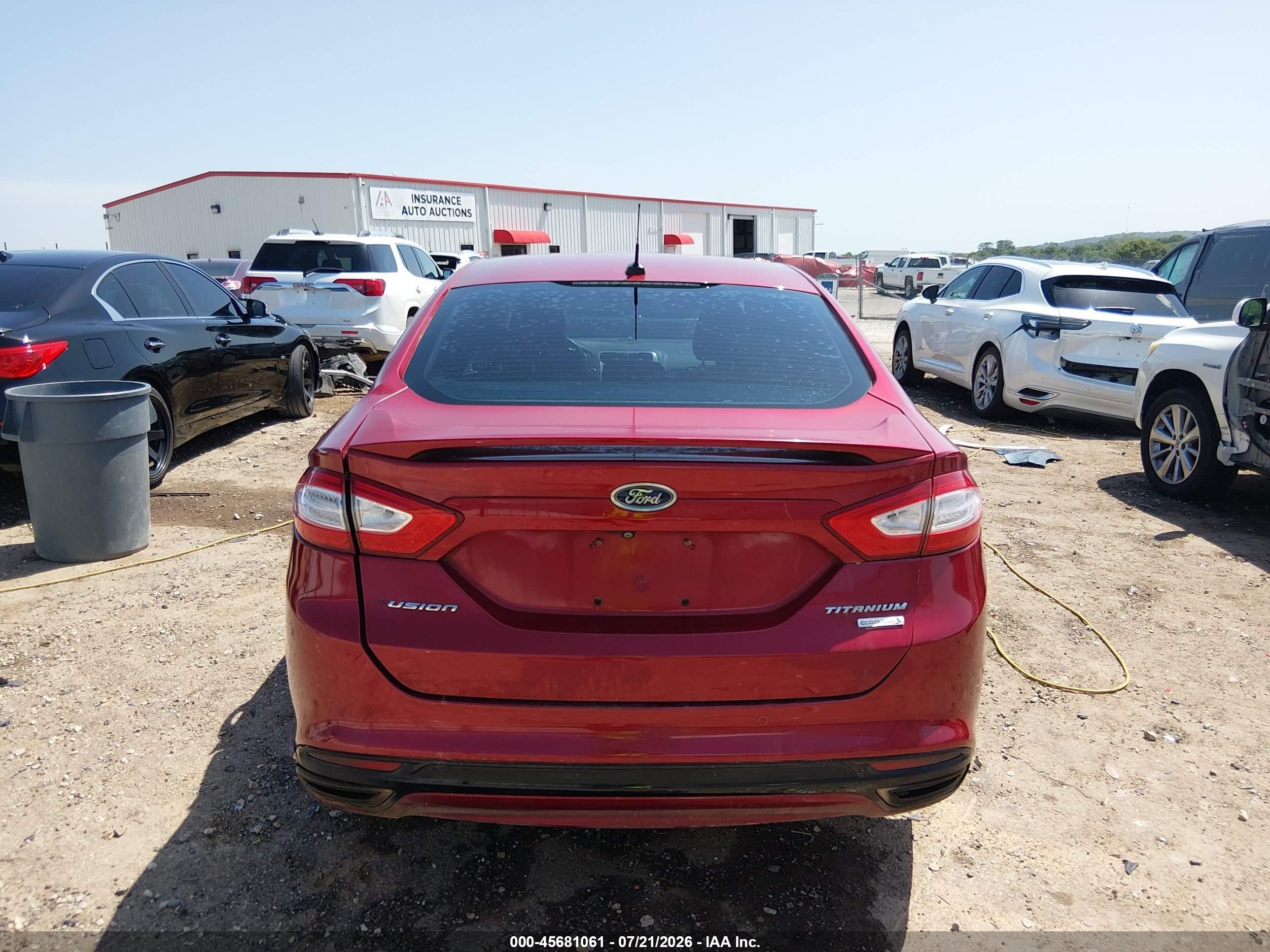 2014 Ford Fusion Titanium Красный vin: 3FA6P0K92ER170357