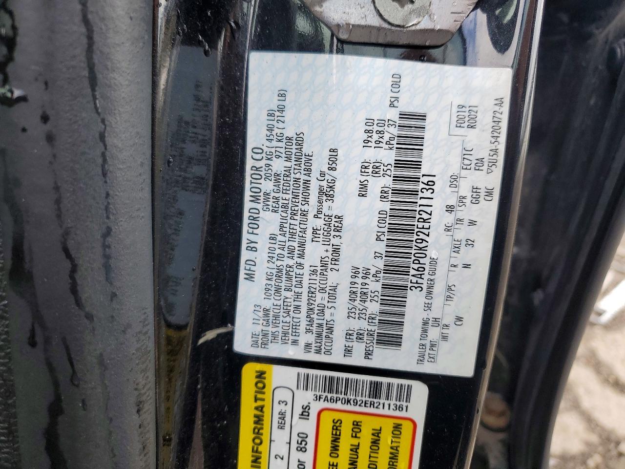 2014 Ford Fusion Titanium Black vin: 3FA6P0K92ER211361