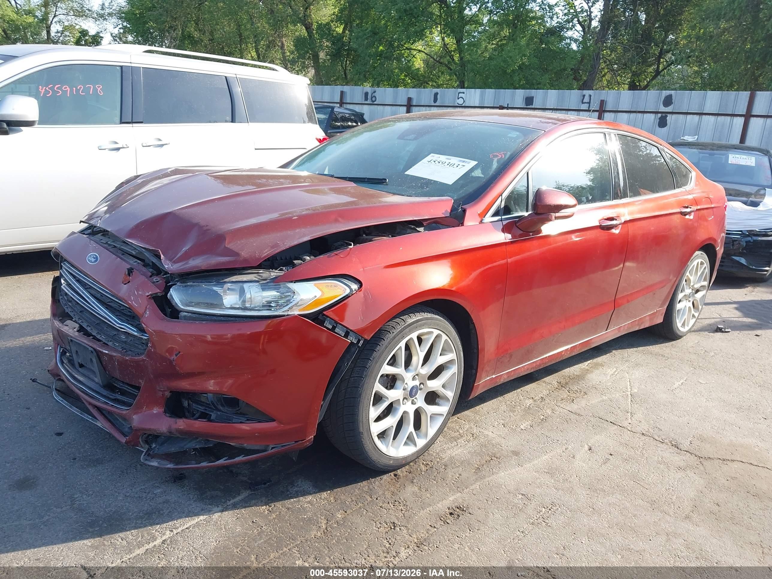 2014 Ford Fusion Titanium Orange vin: 3FA6P0K92ER378240