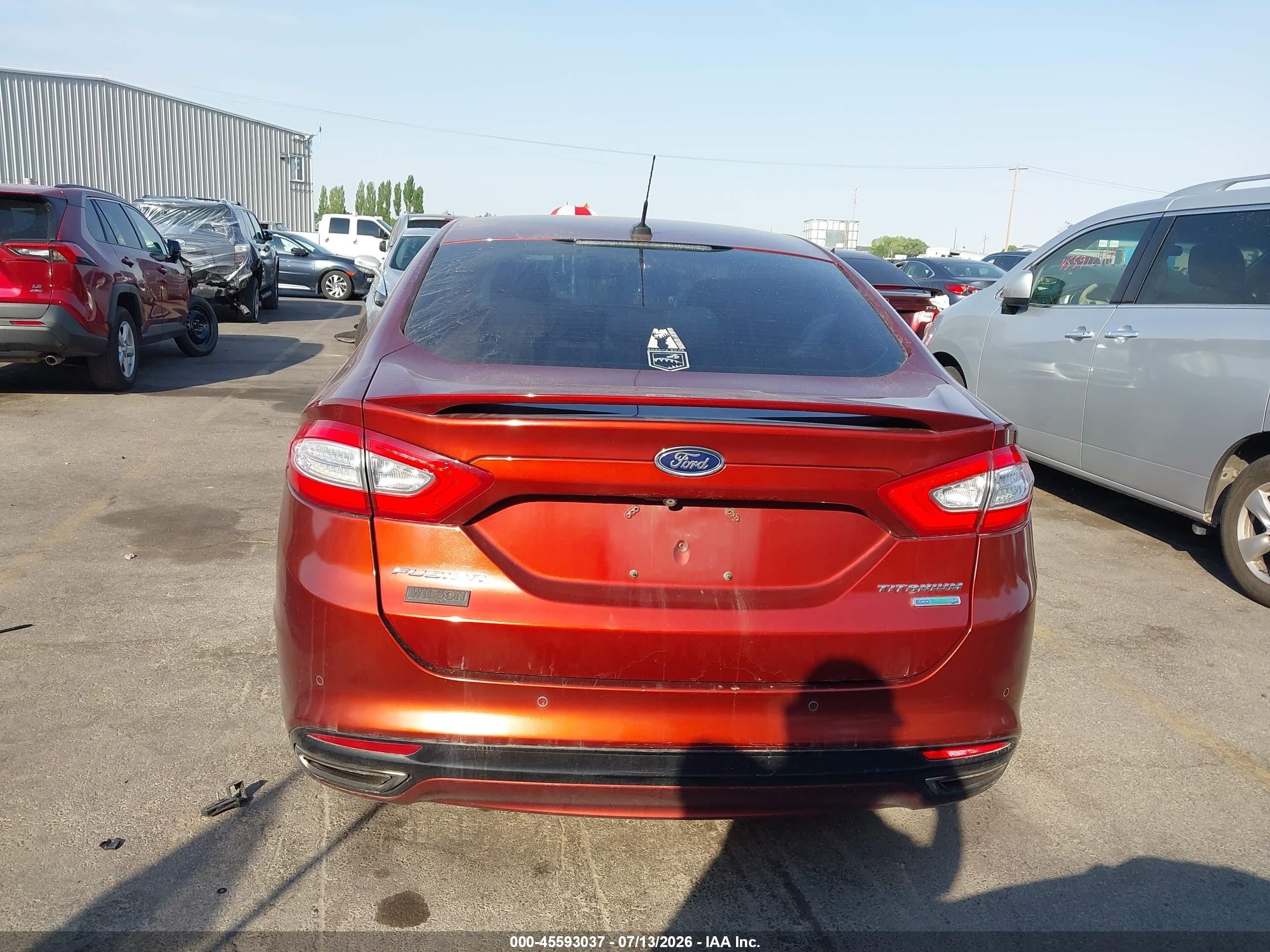 2014 Ford Fusion Titanium Orange vin: 3FA6P0K92ER378240