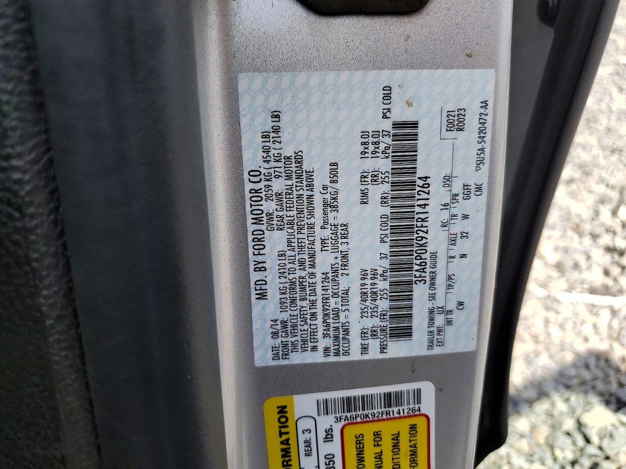 2015 Ford Fusion Titanium Silver vin: 3FA6P0K92FR141264