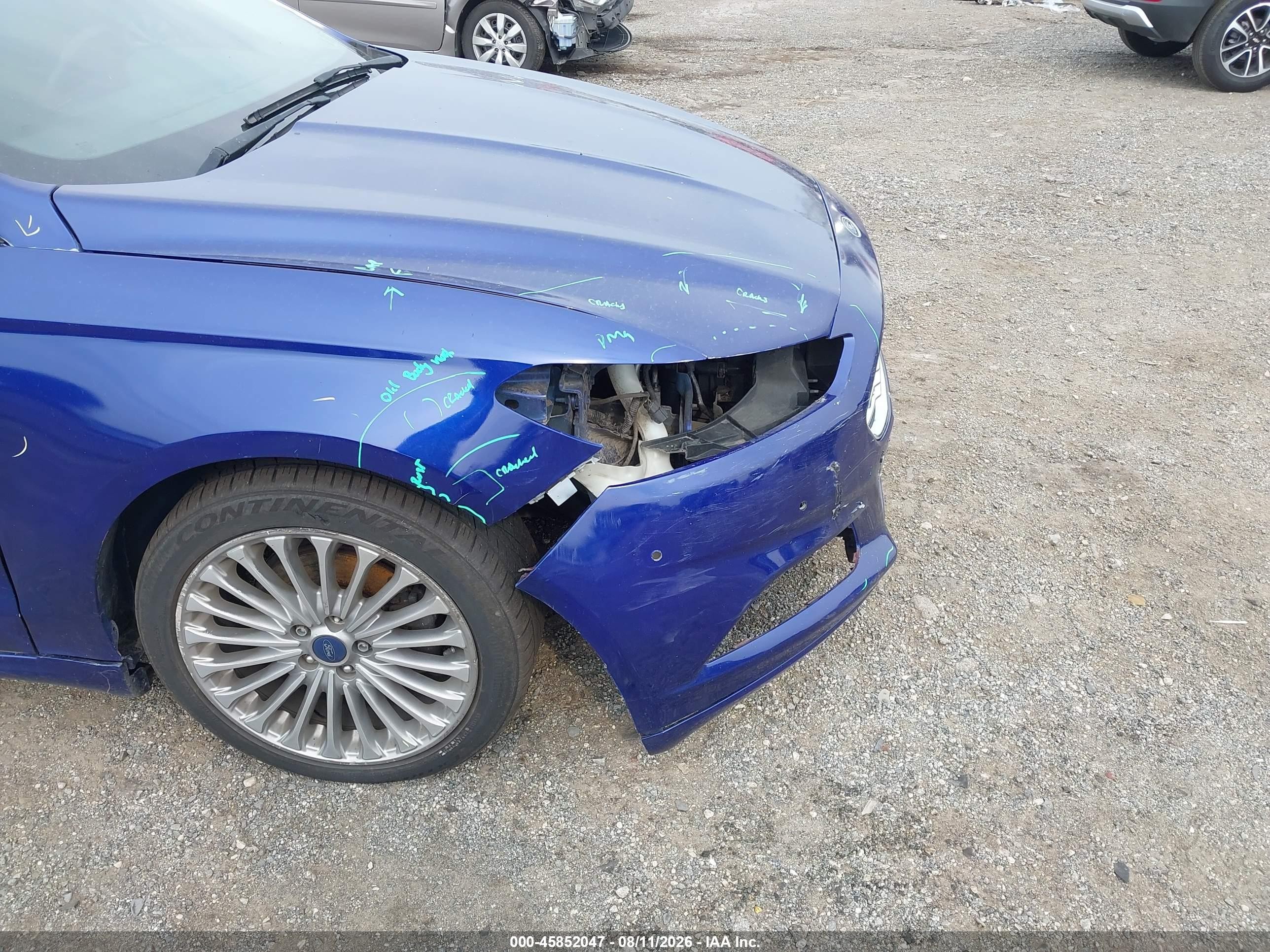 2015 Ford Fusion Titanium Blue vin: 3FA6P0K92FR167556