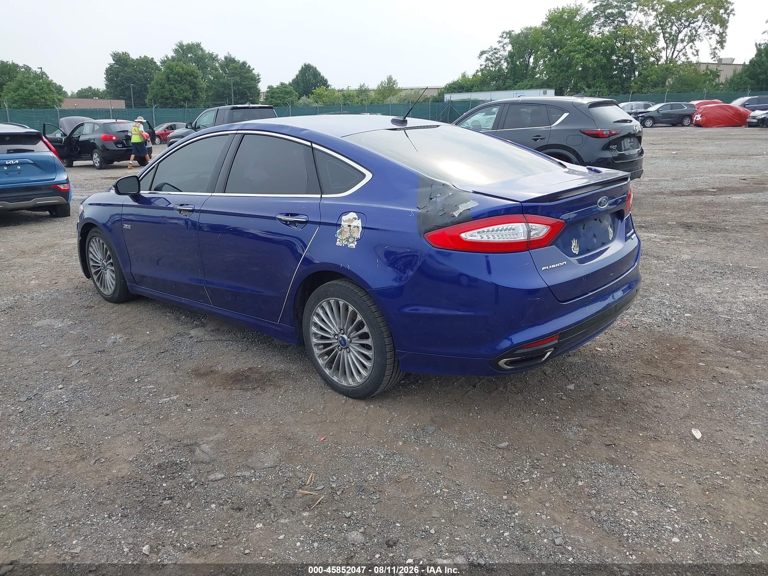 2015 Ford Fusion Titanium Blue vin: 3FA6P0K92FR167556