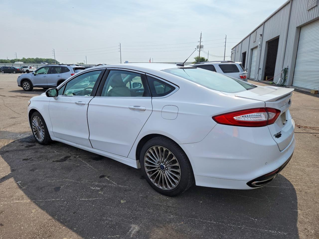 2015 Ford Fusion Titanium White vin: 3FA6P0K92FR253868