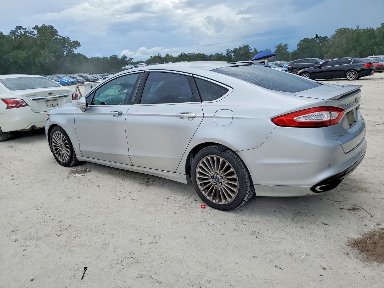 2015 Ford Fusion Titanium Silver vin: 3FA6P0K92FR267396