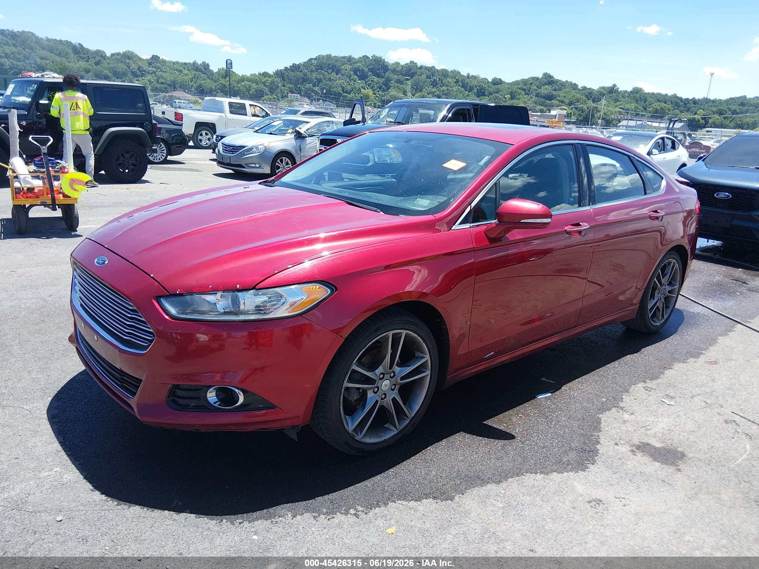 2013 Ford Fusion Titanium Красный vin: 3FA6P0K93DR127273