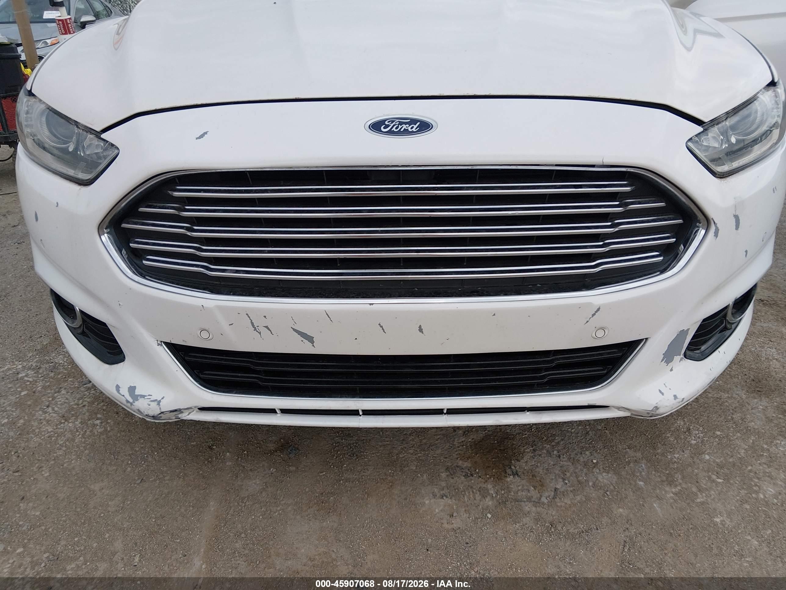 2013 Ford Fusion Titanium White vin: 3FA6P0K93DR267310