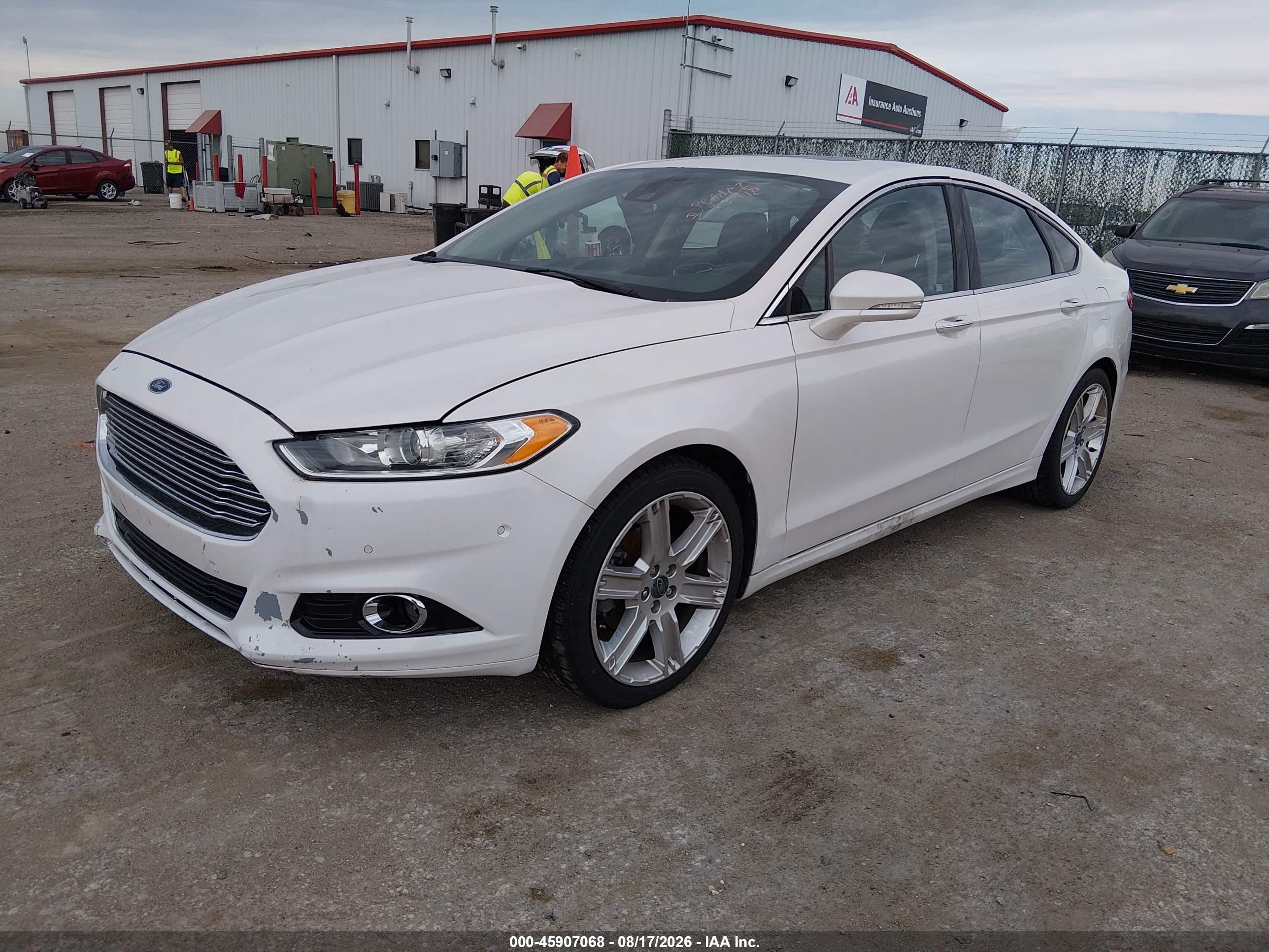 2013 Ford Fusion Titanium White vin: 3FA6P0K93DR267310
