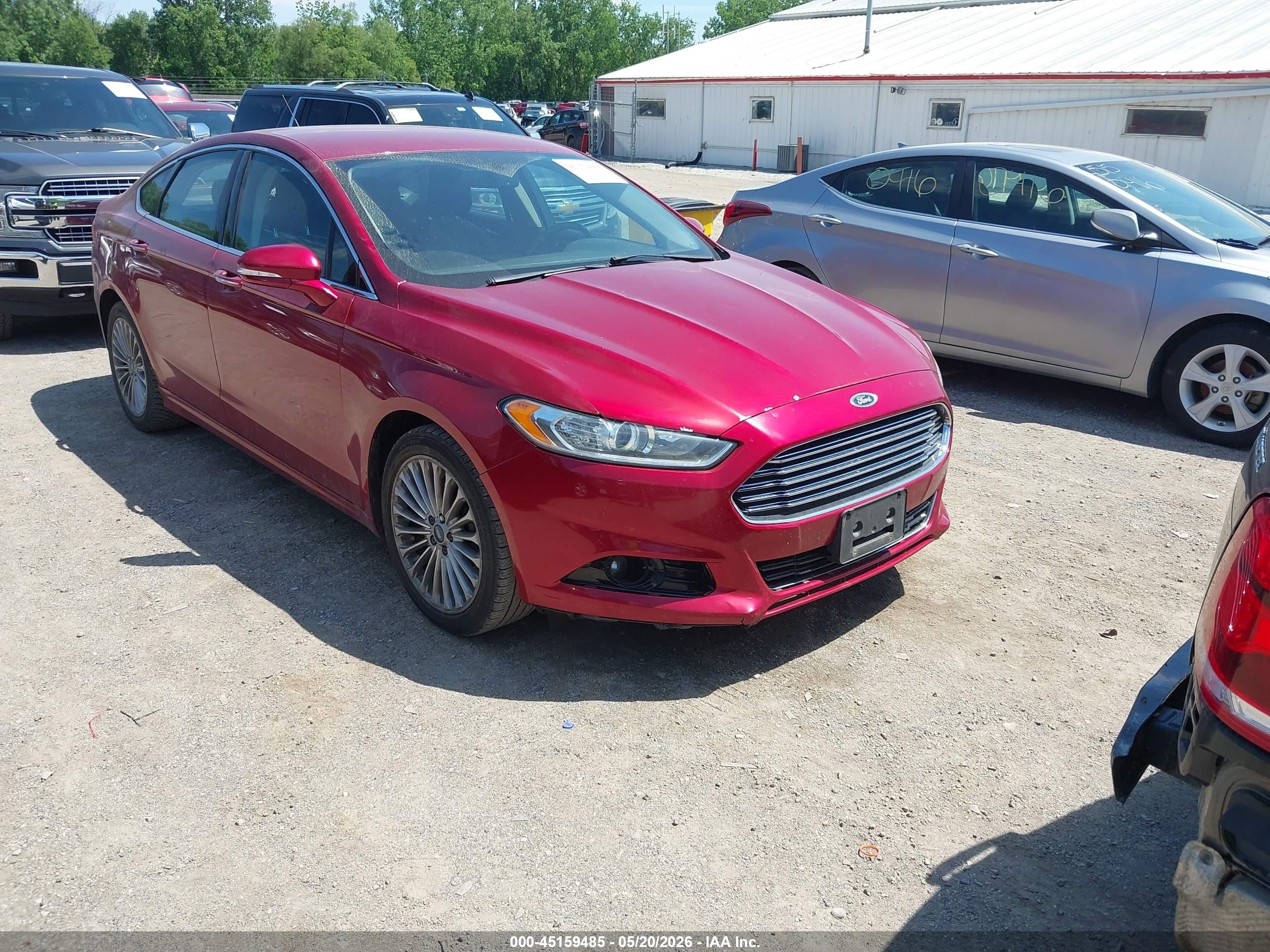 2014 Ford Fusion Titanium Красный vin: 3FA6P0K93ER162476