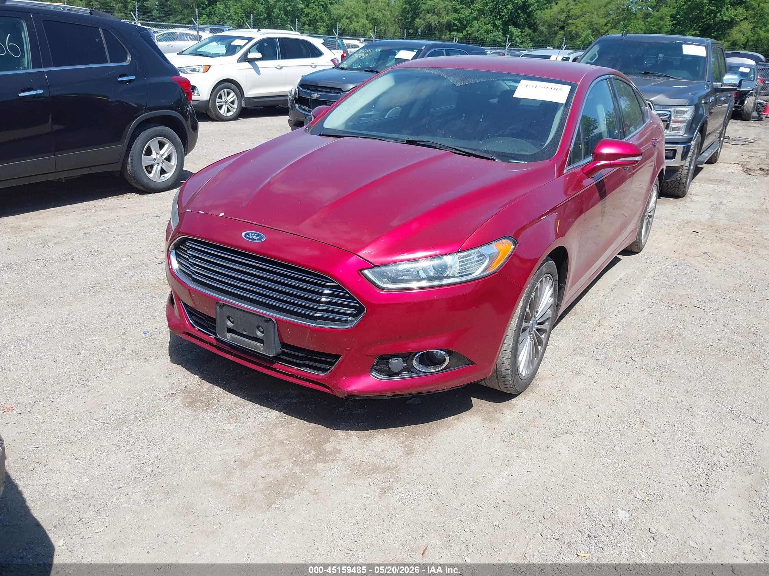 2014 Ford Fusion Titanium Красный vin: 3FA6P0K93ER162476