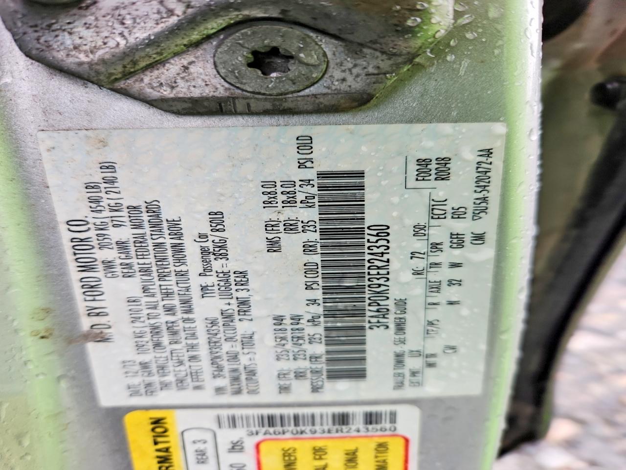 2014 Ford Fusion Titanium Silver vin: 3FA6P0K93ER243560