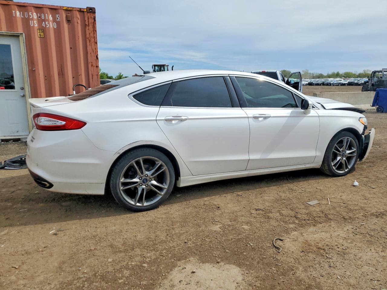 2014 Ford Fusion Titanium White vin: 3FA6P0K93ER297487