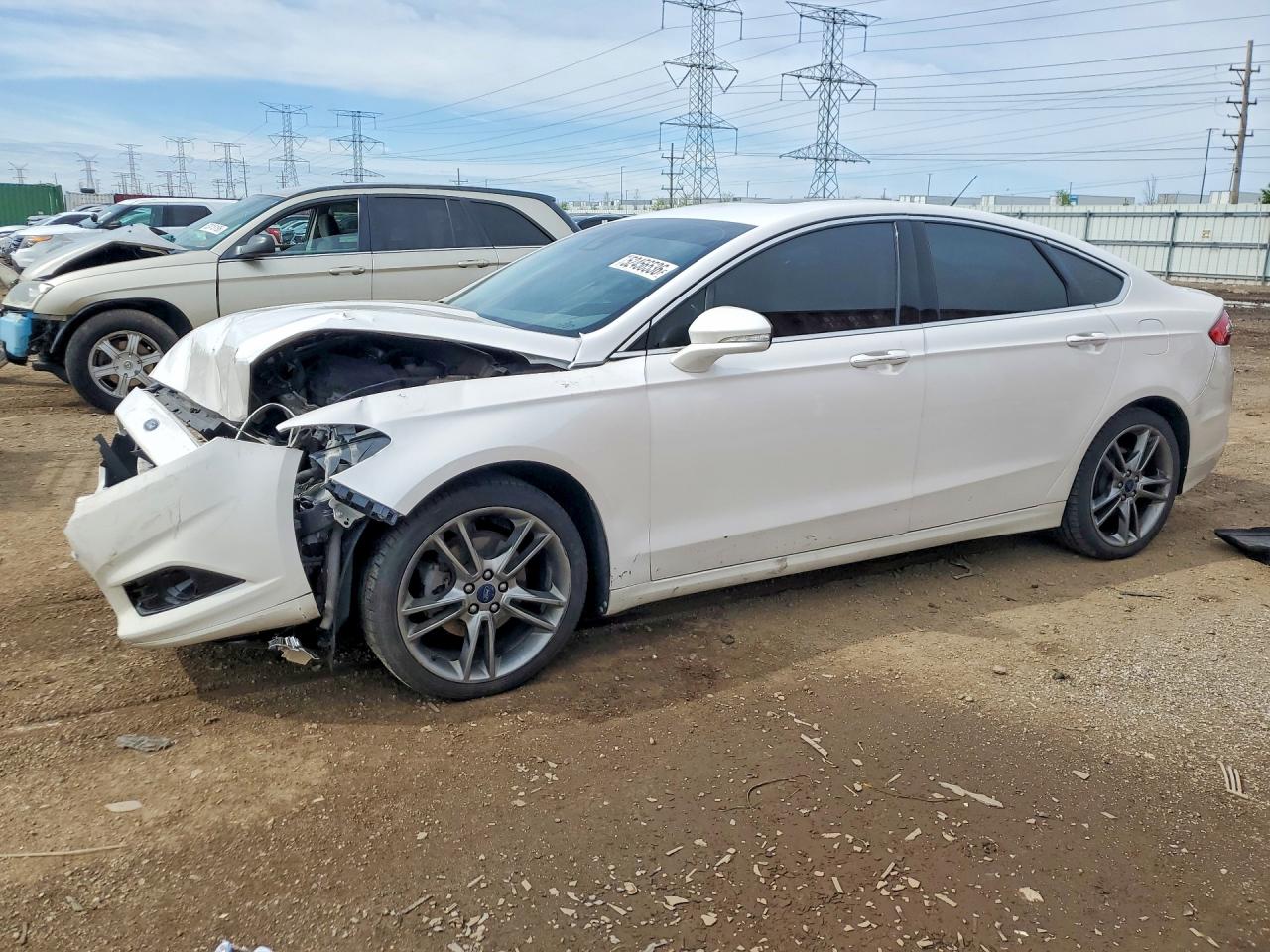 2014 Ford Fusion Titanium White vin: 3FA6P0K93ER297487