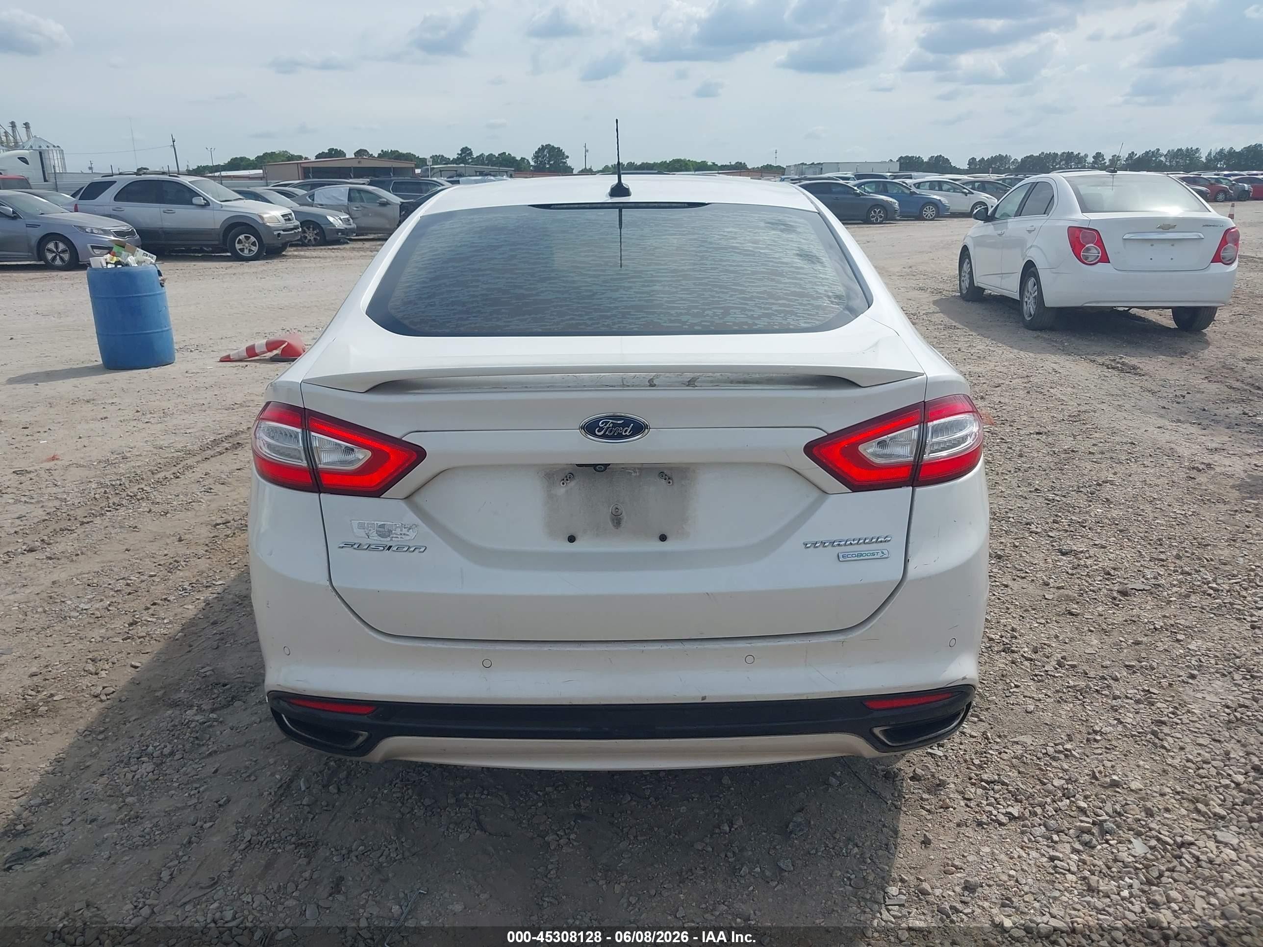 2014 Ford Fusion Titanium White vin: 3FA6P0K93ER297599