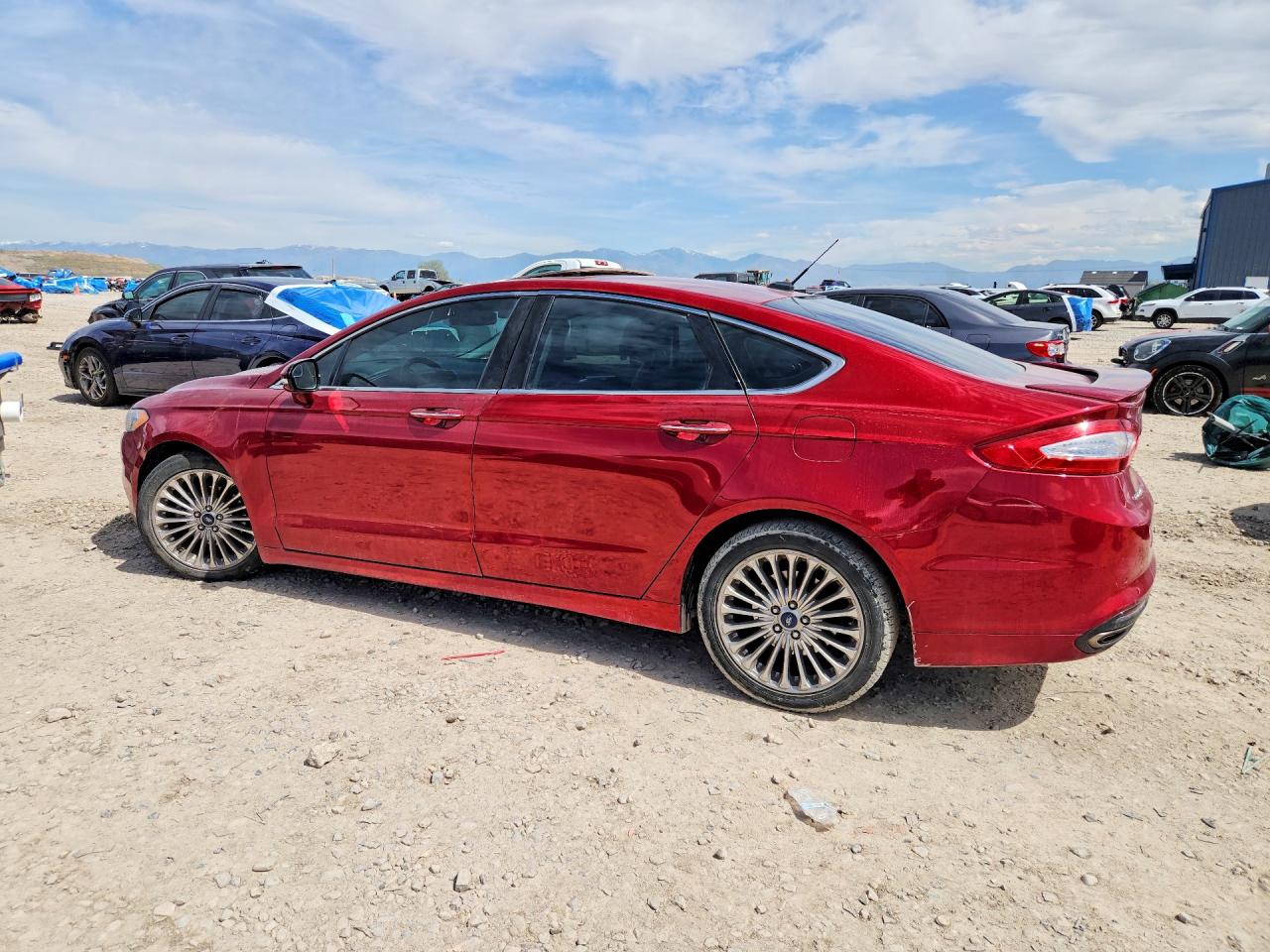 2014 Ford Fusion Titanium Красный vin: 3FA6P0K93ER355873