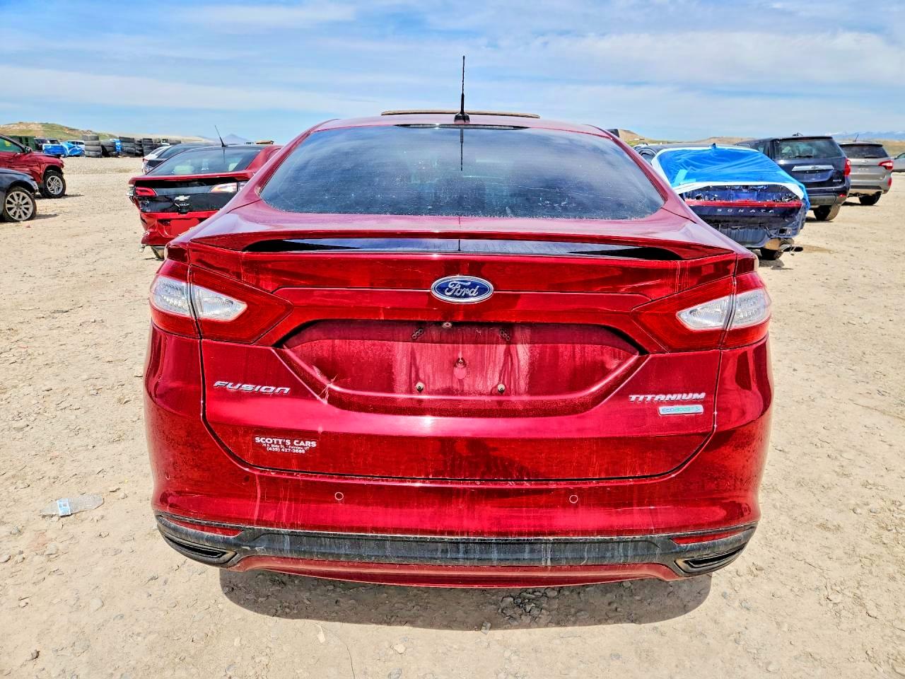 2014 Ford Fusion Titanium Красный vin: 3FA6P0K93ER355873
