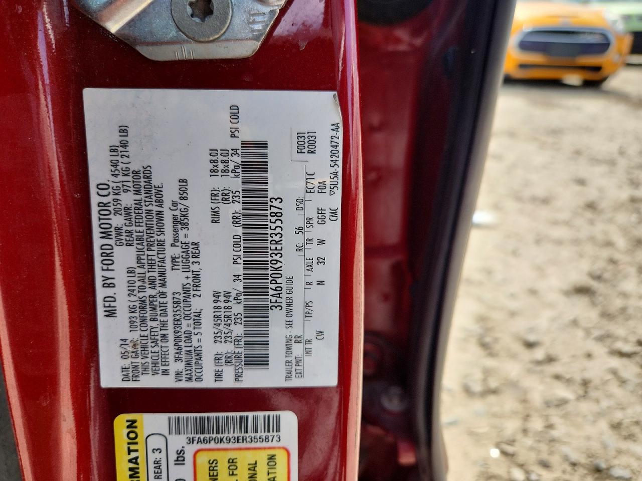 2014 Ford Fusion Titanium Красный vin: 3FA6P0K93ER355873
