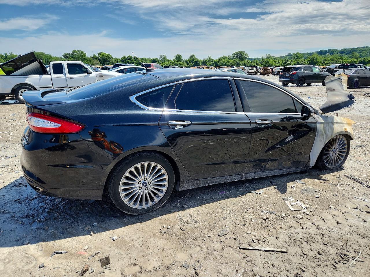 2014 Ford Fusion Titanium Black vin: 3FA6P0K93ER380451