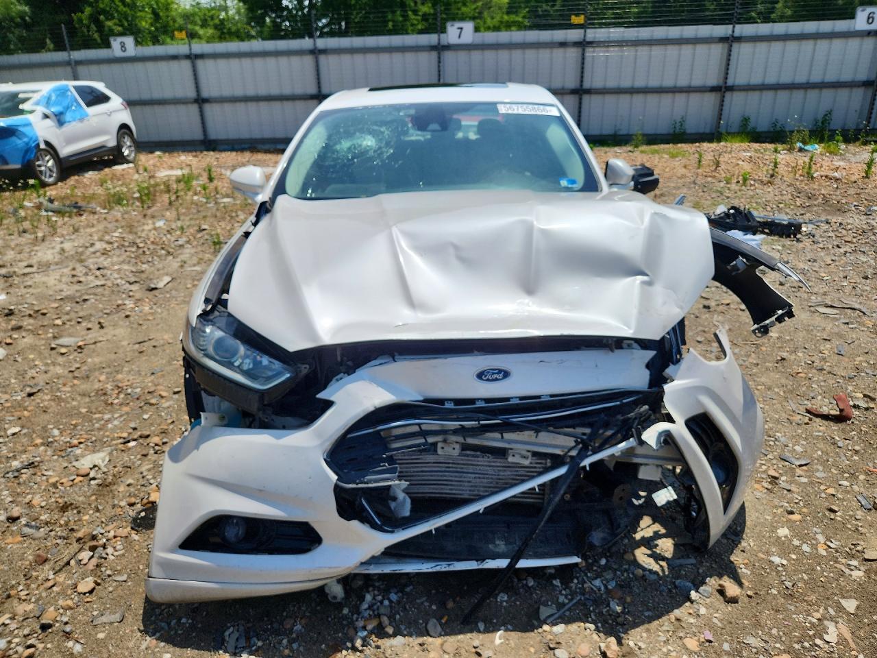 2014 Ford Fusion Titanium White vin: 3FA6P0K93ER387447
