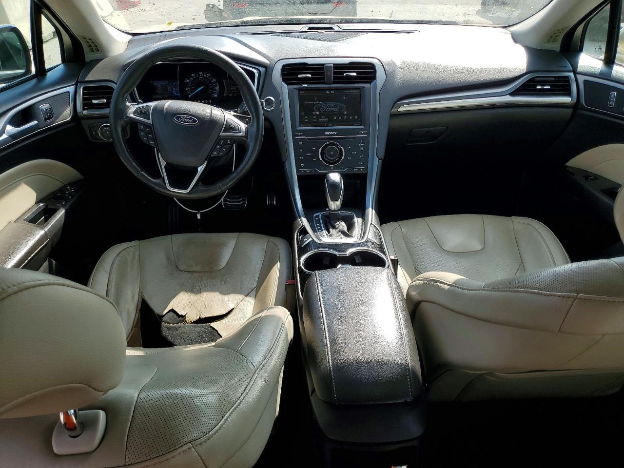 2015 Ford Fusion Titanium Beige vin: 3FA6P0K93FR107897