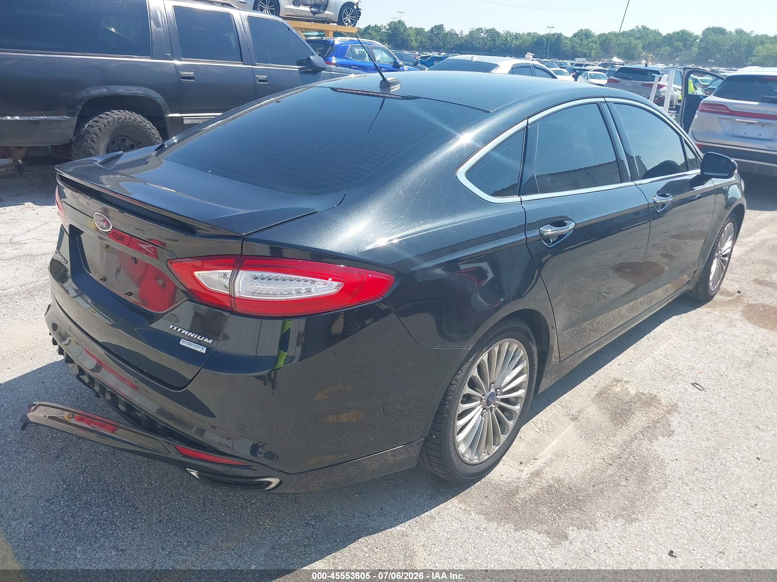 2015 Ford Fusion Titanium Черный vin: 3FA6P0K93FR181384