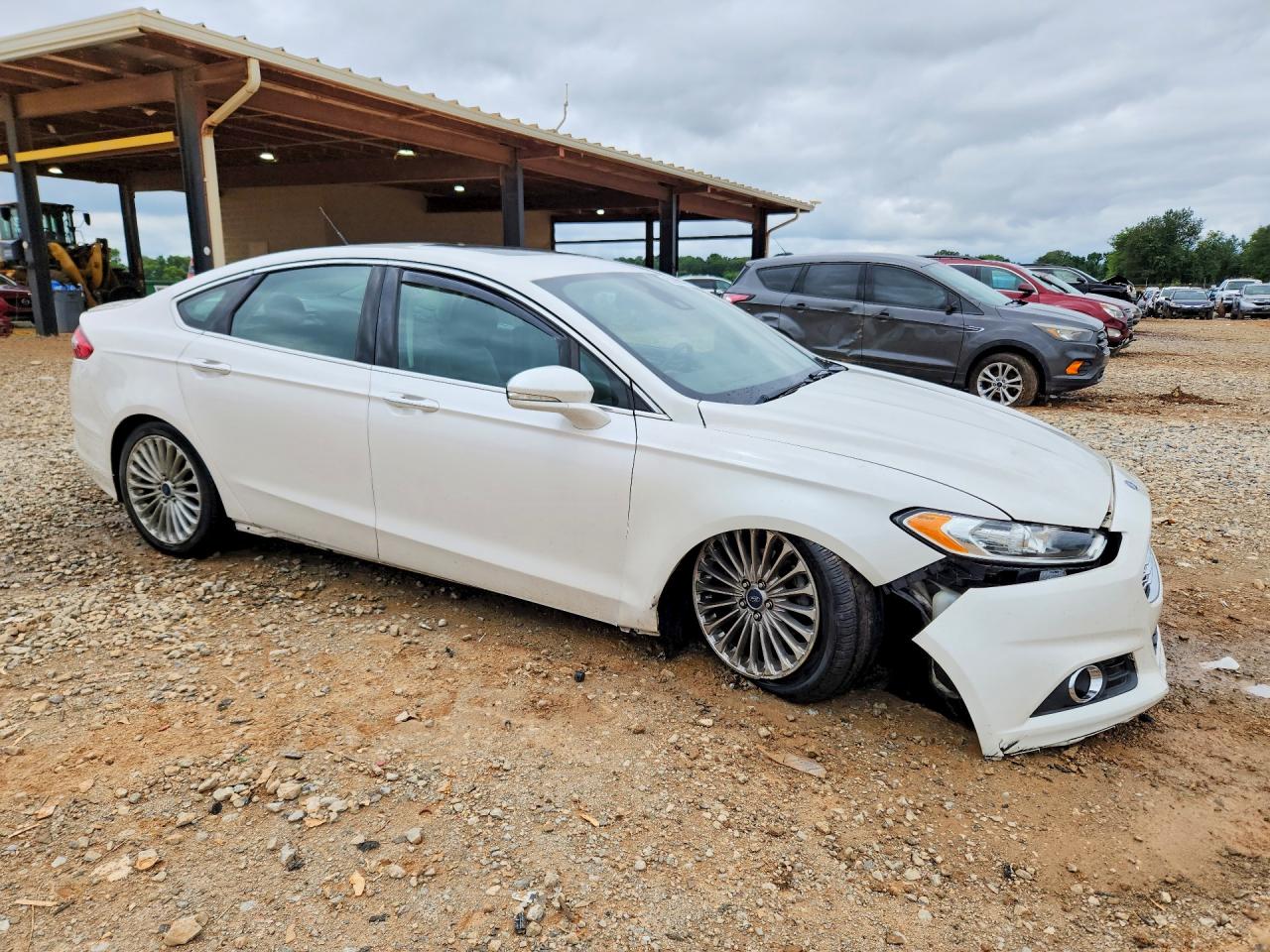 2015 Ford Fusion Titanium White vin: 3FA6P0K93FR287737